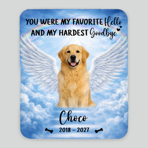 Dog Memorial Gifts Blanket - Custom Photo Remembrance with Rainbow Bridge - 89Prints