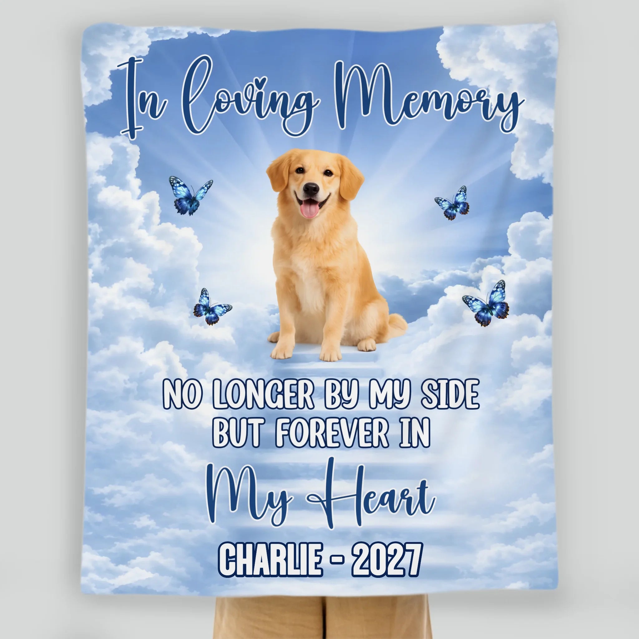 Custom Dog Blanket With Name - Heavenly Angel Pet Remembrance Gift For Dog Lovers - 89Prints