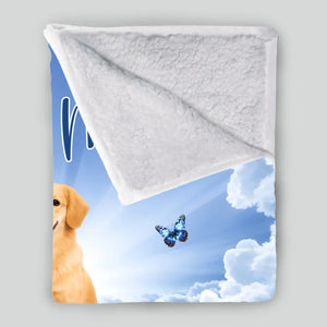 Custom Dog Blanket With Name - Heavenly Angel Pet Remembrance Gift For Dog Lovers - 89Prints