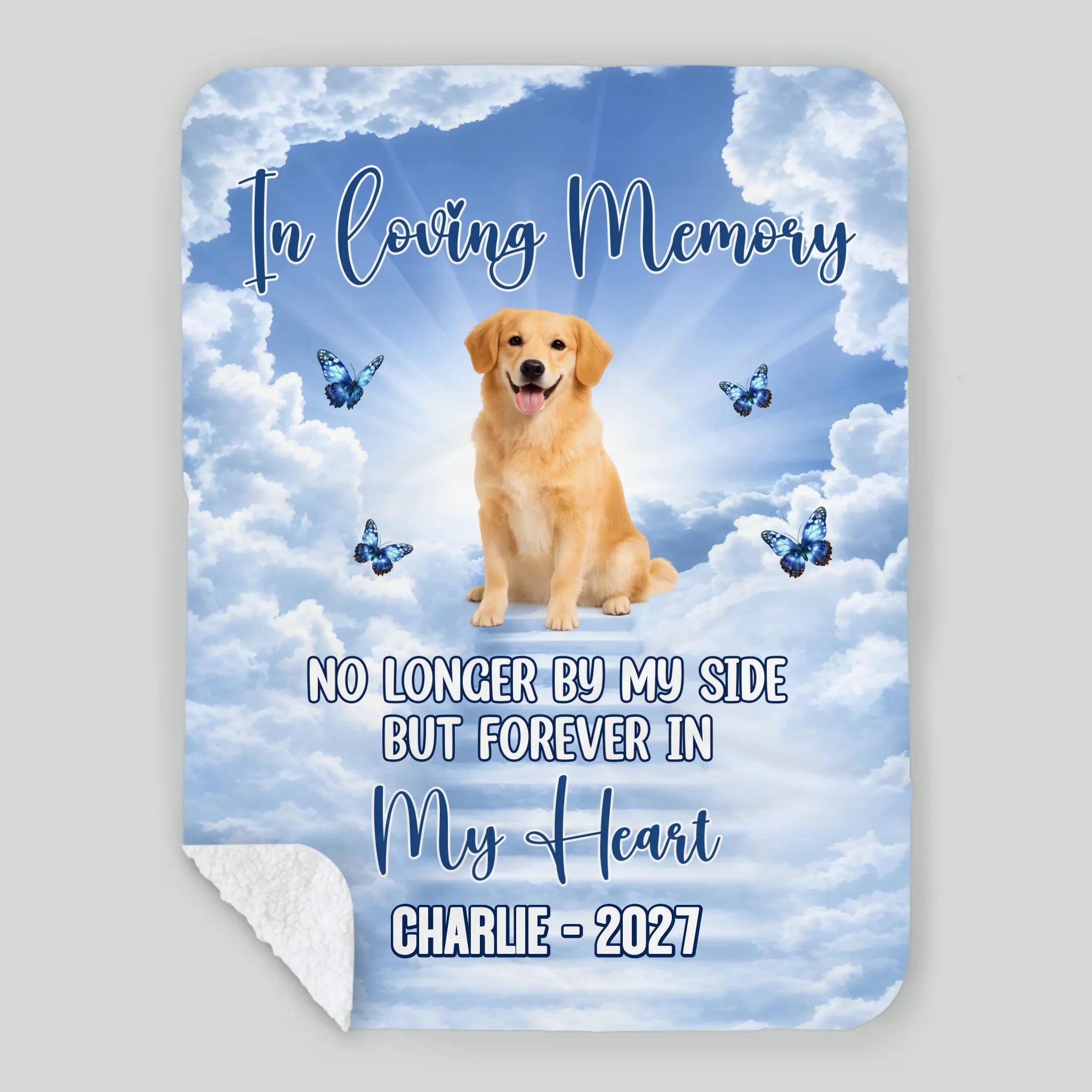 Custom Dog Blanket With Name - Heavenly Angel Pet Remembrance Gift For Dog Lovers - 89Prints