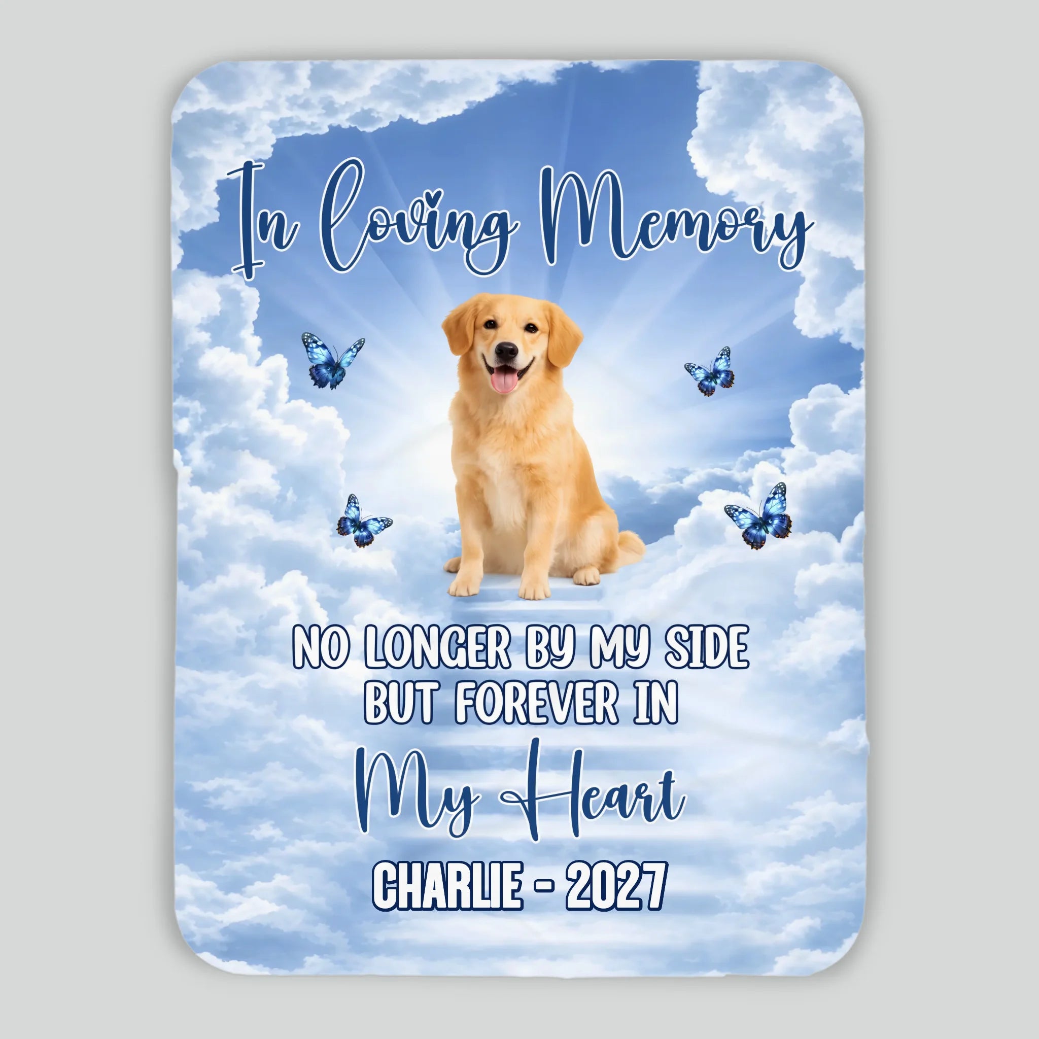 Custom Dog Blanket With Name - Heavenly Angel Pet Remembrance Gift For Dog Lovers - 89Prints