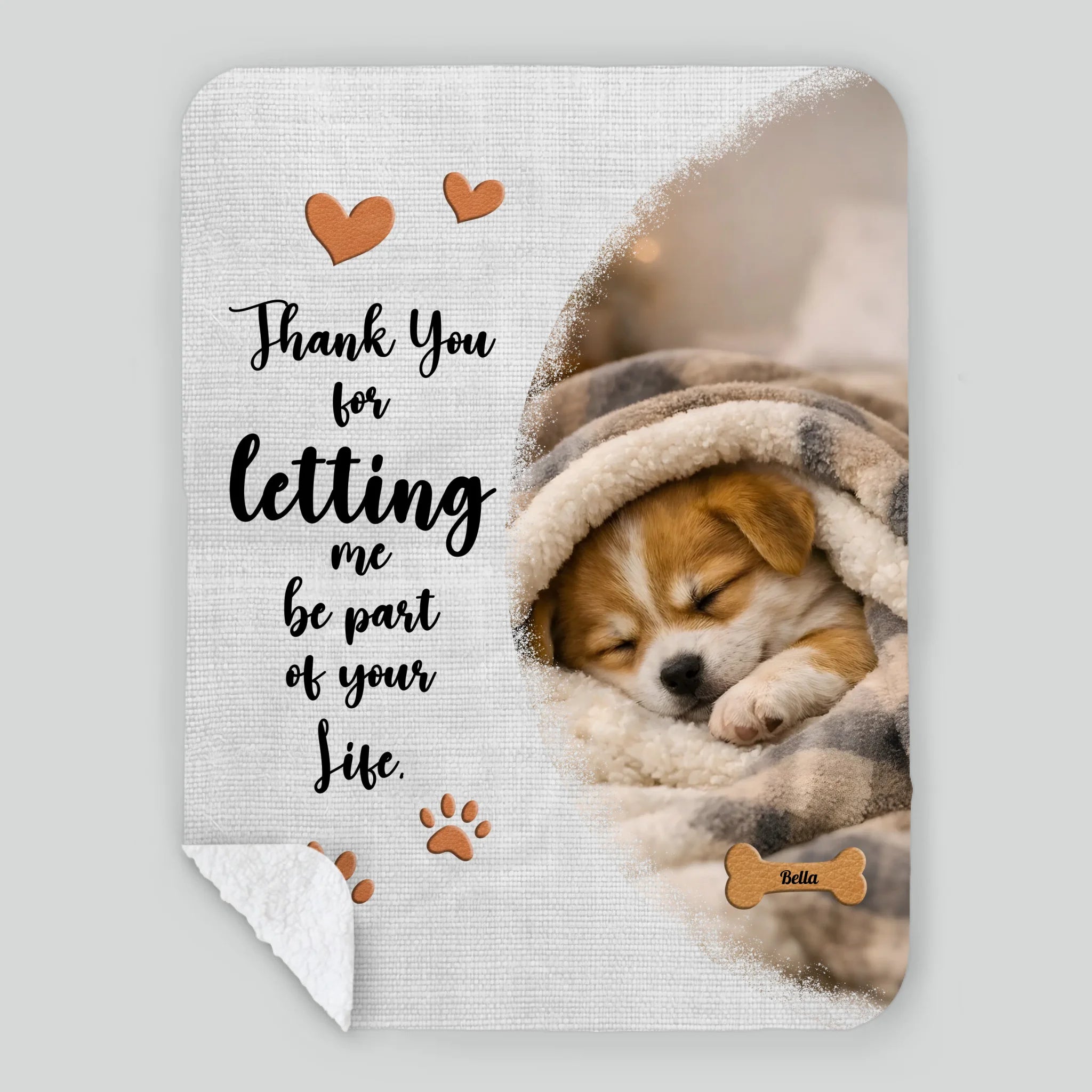 Personalised Dog Blanket With Name - Thank You For Letting Me Be Part Of Your Life - 89Prints