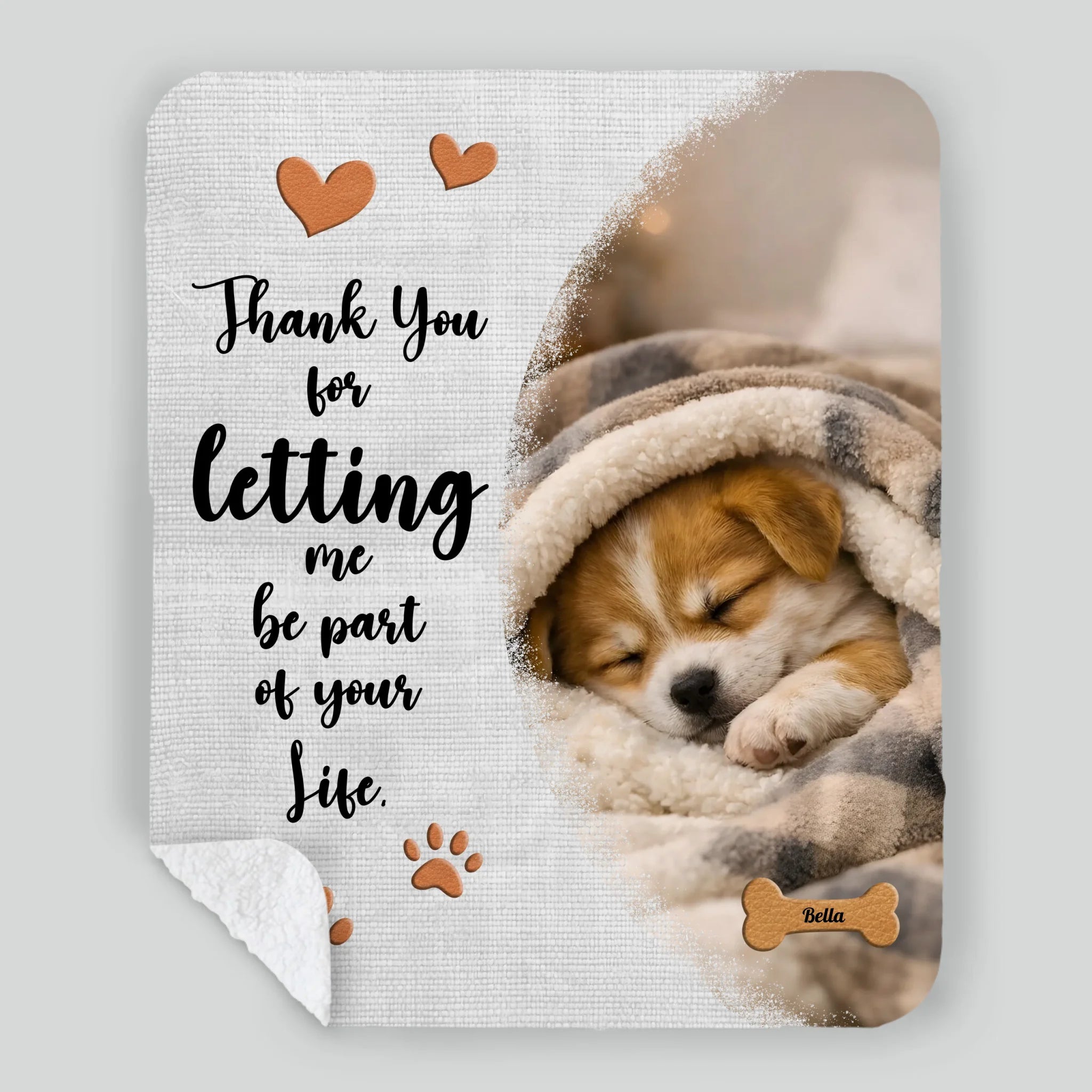 Personalised Dog Blanket With Name - Thank You For Letting Me Be Part Of Your Life - 89Prints