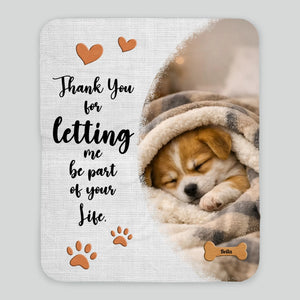 Personalised Dog Blanket With Name - Thank You For Letting Me Be Part Of Your Life - 89Prints