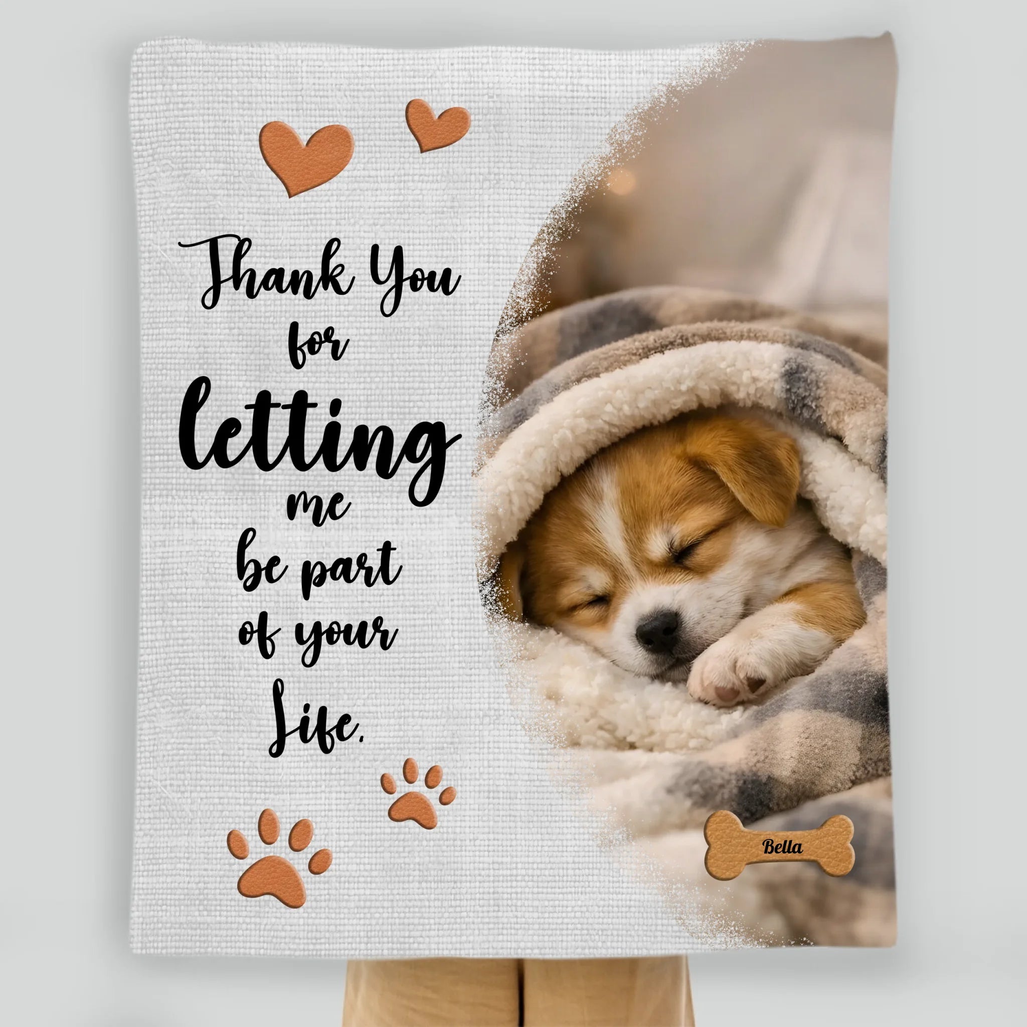 Personalised Dog Blanket With Name - Thank You For Letting Me Be Part Of Your Life - 89Prints