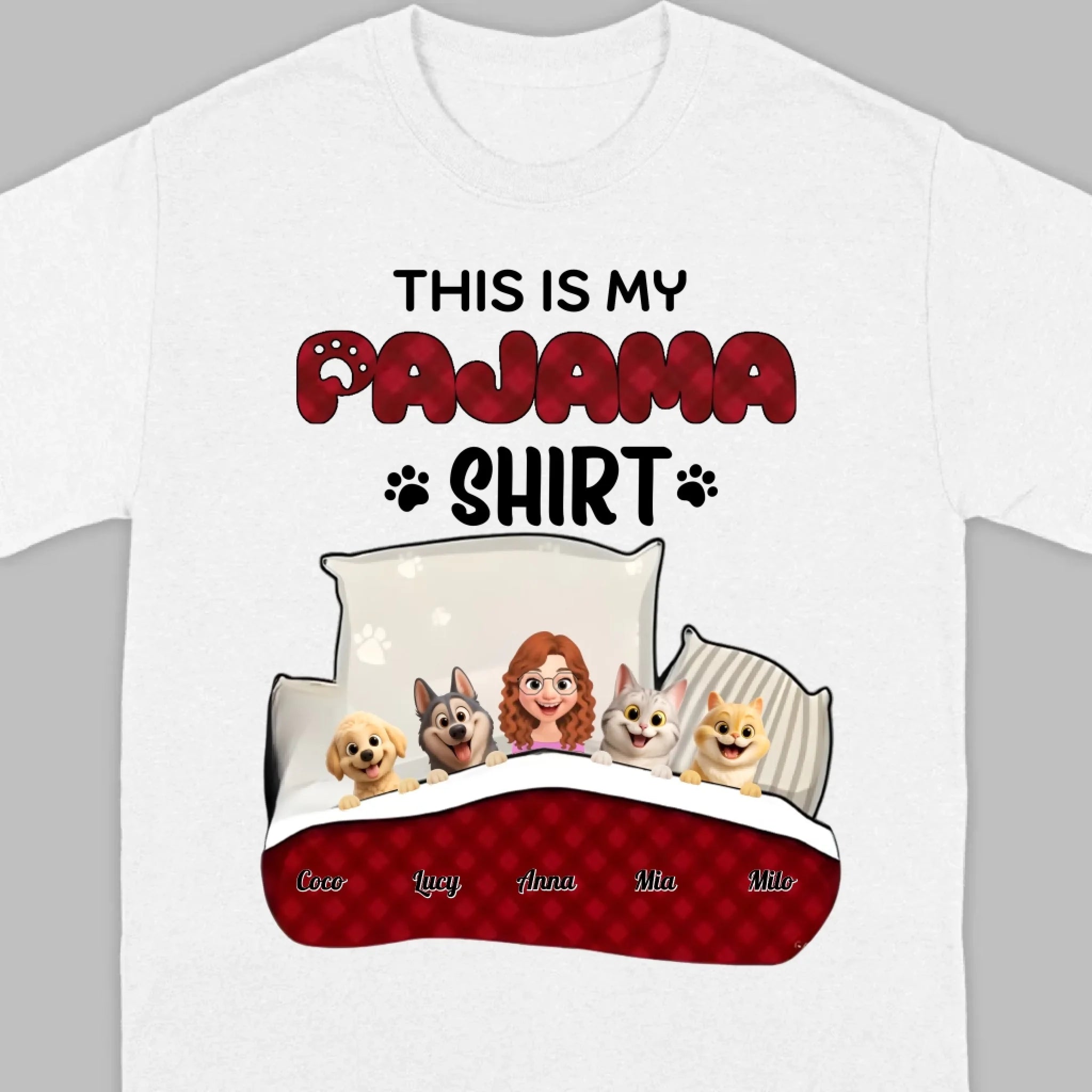 Individualized Dog Lover Basic Tee - This Is My Pajama Shirt | 89Prints