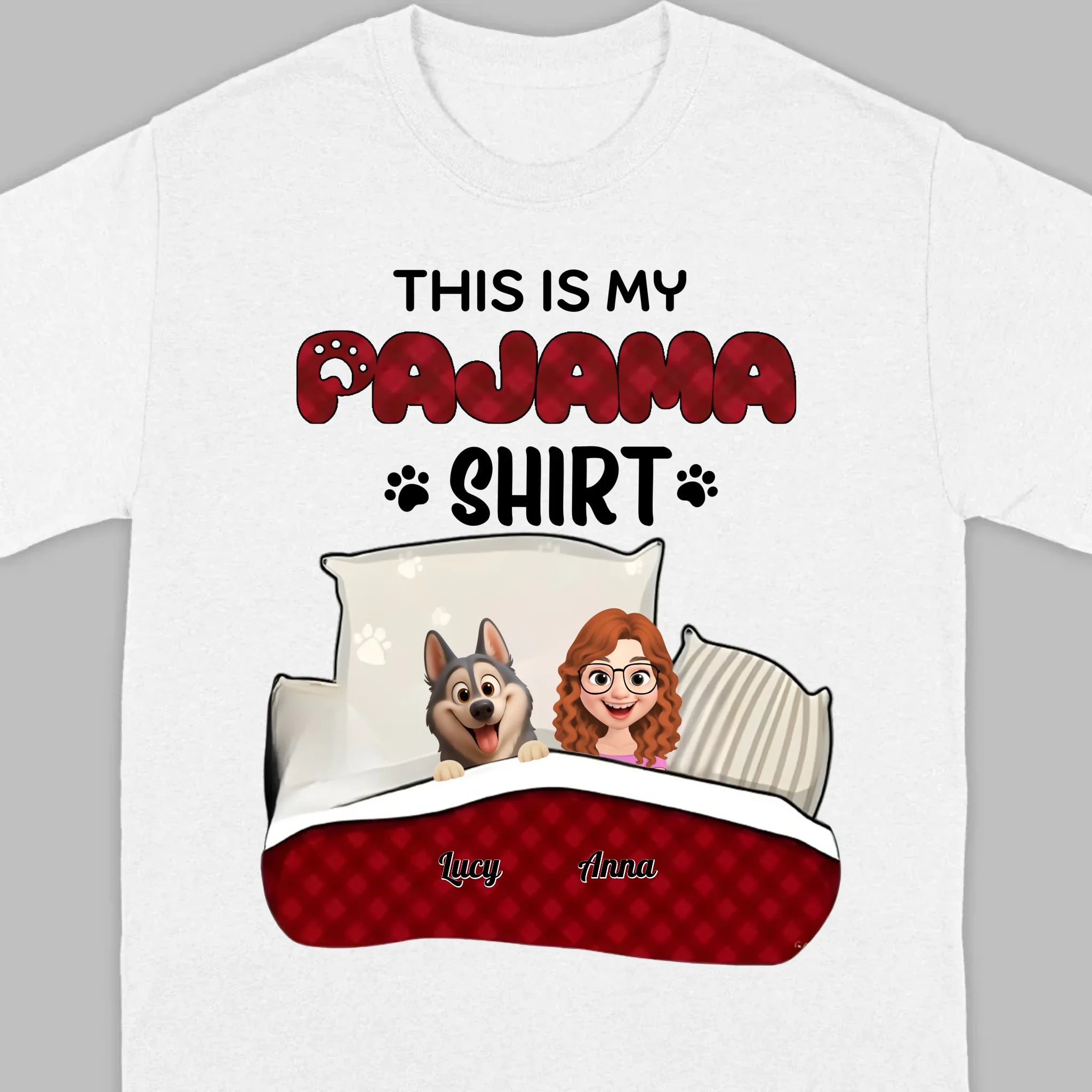 Individualized Dog Lover Basic Tee - This Is My Pajama Shirt | 89Prints