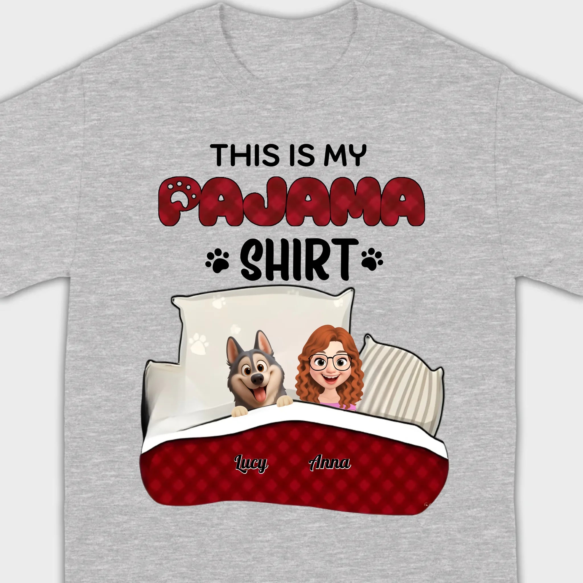Individualized Dog Lover Basic Tee - This Is My Pajama Shirt | 89Prints