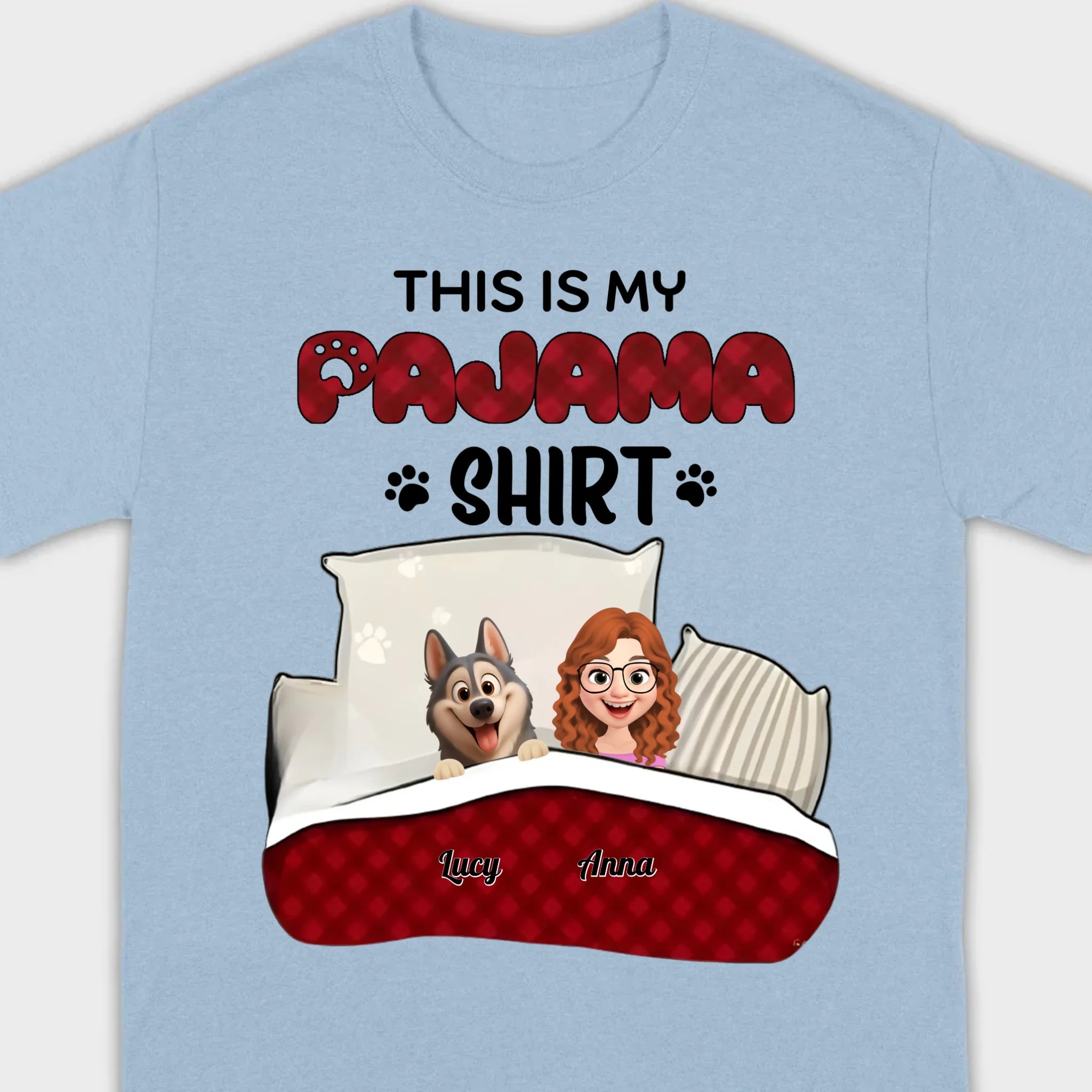 Individualized Dog Lover Basic Tee - This Is My Pajama Shirt | 89Prints