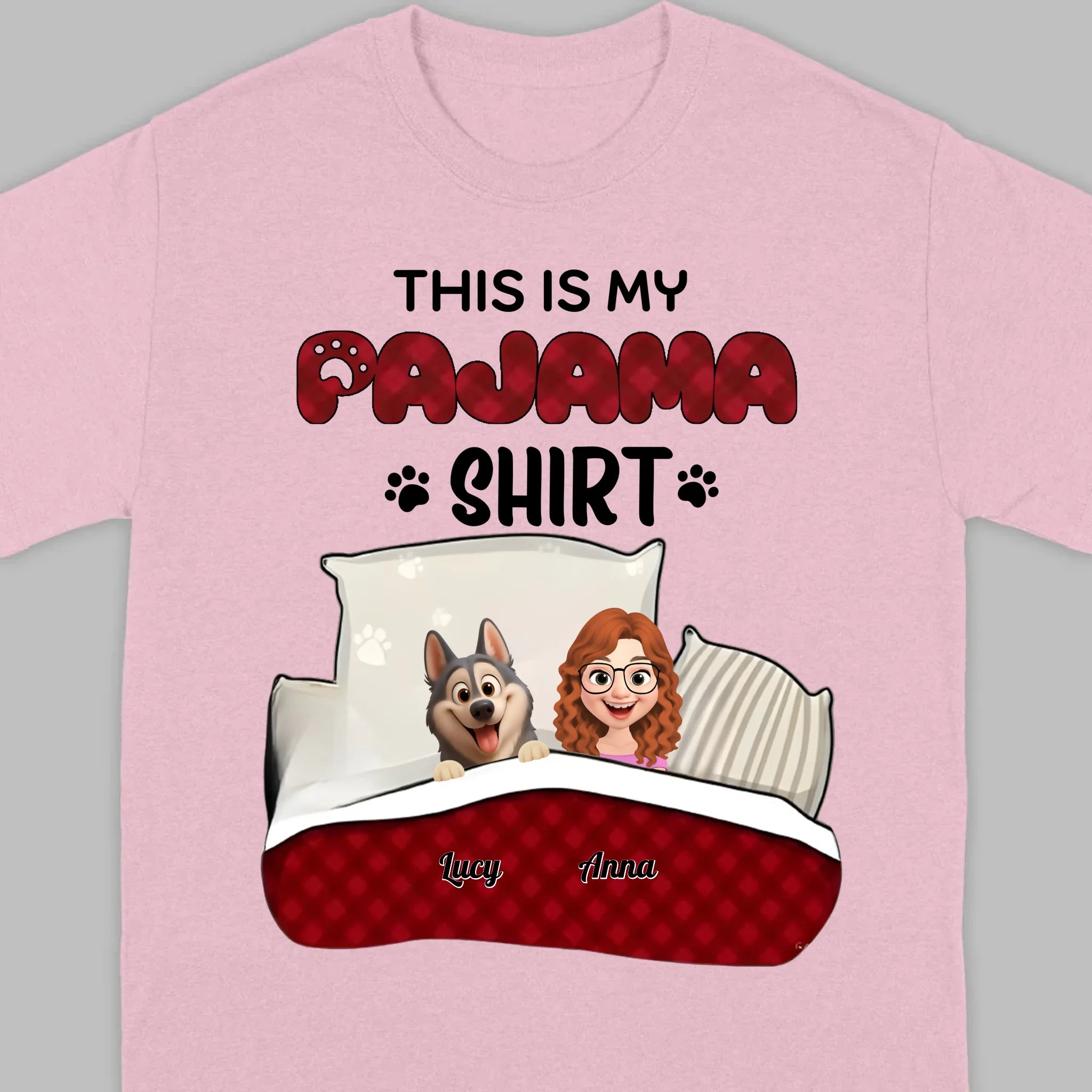 Individualized Dog Lover Basic Tee - This Is My Pajama Shirt | 89Prints
