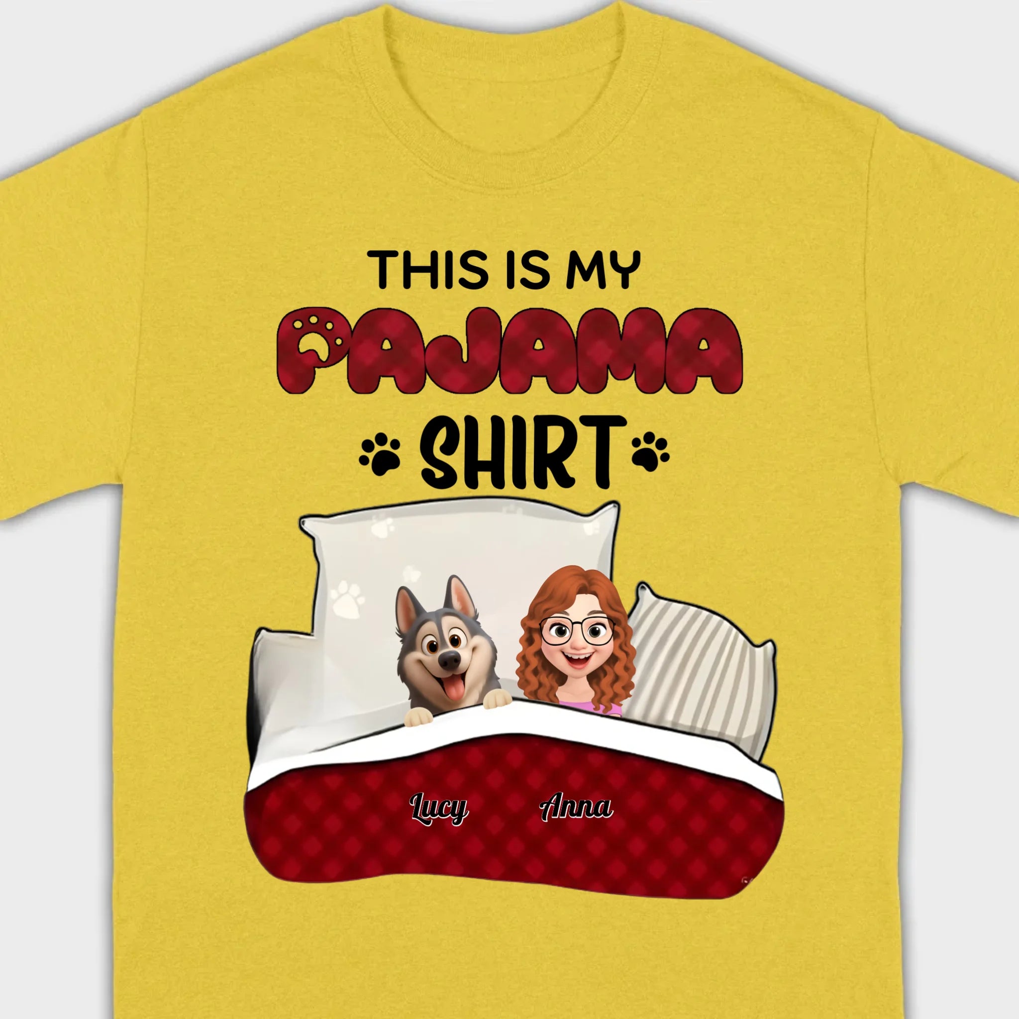 Individualized Dog Lover Basic Tee - This Is My Pajama Shirt | 89Prints