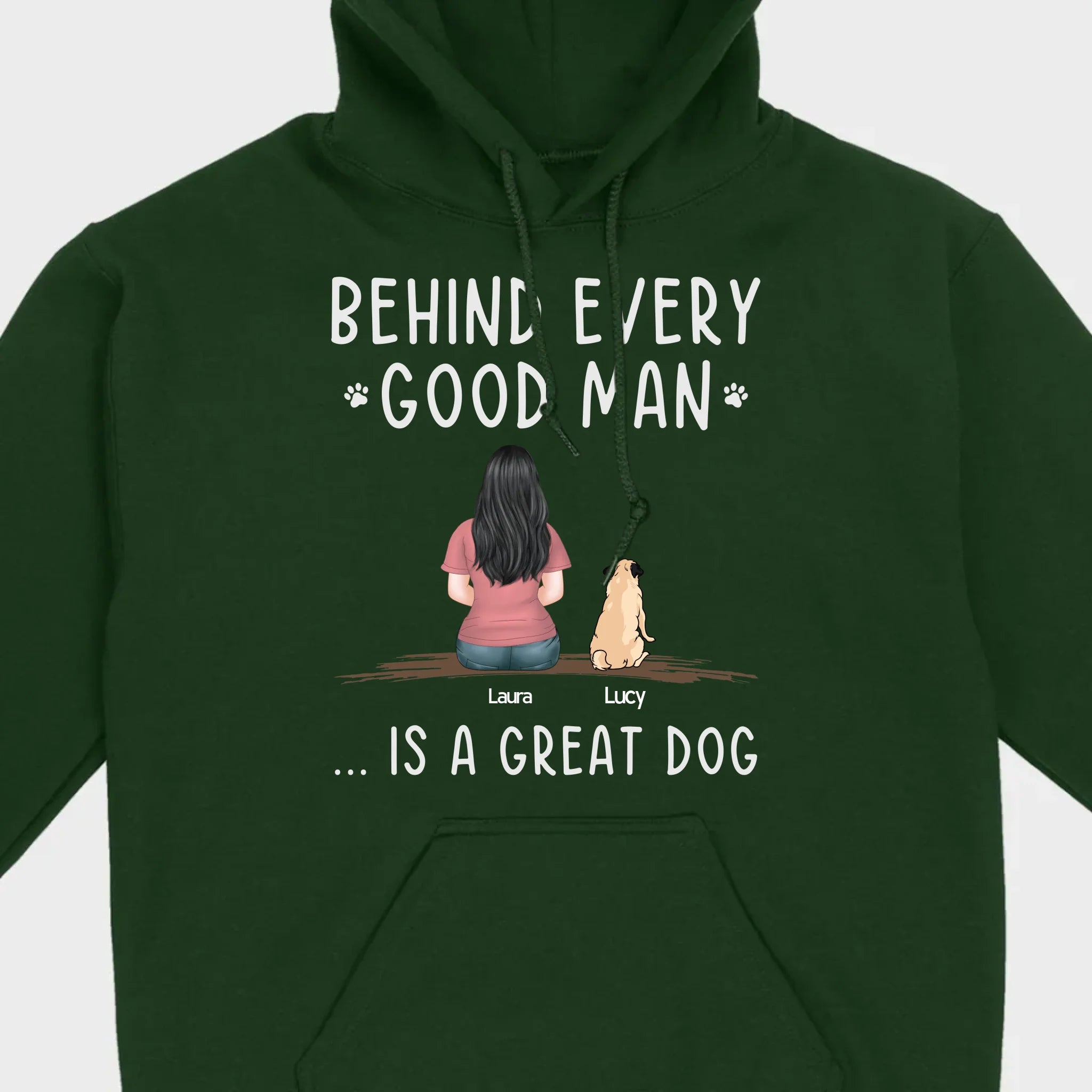 Custom Dog Basic Tee - Behind Every Good Woman Is A Great Dog Gift | 89Prints
