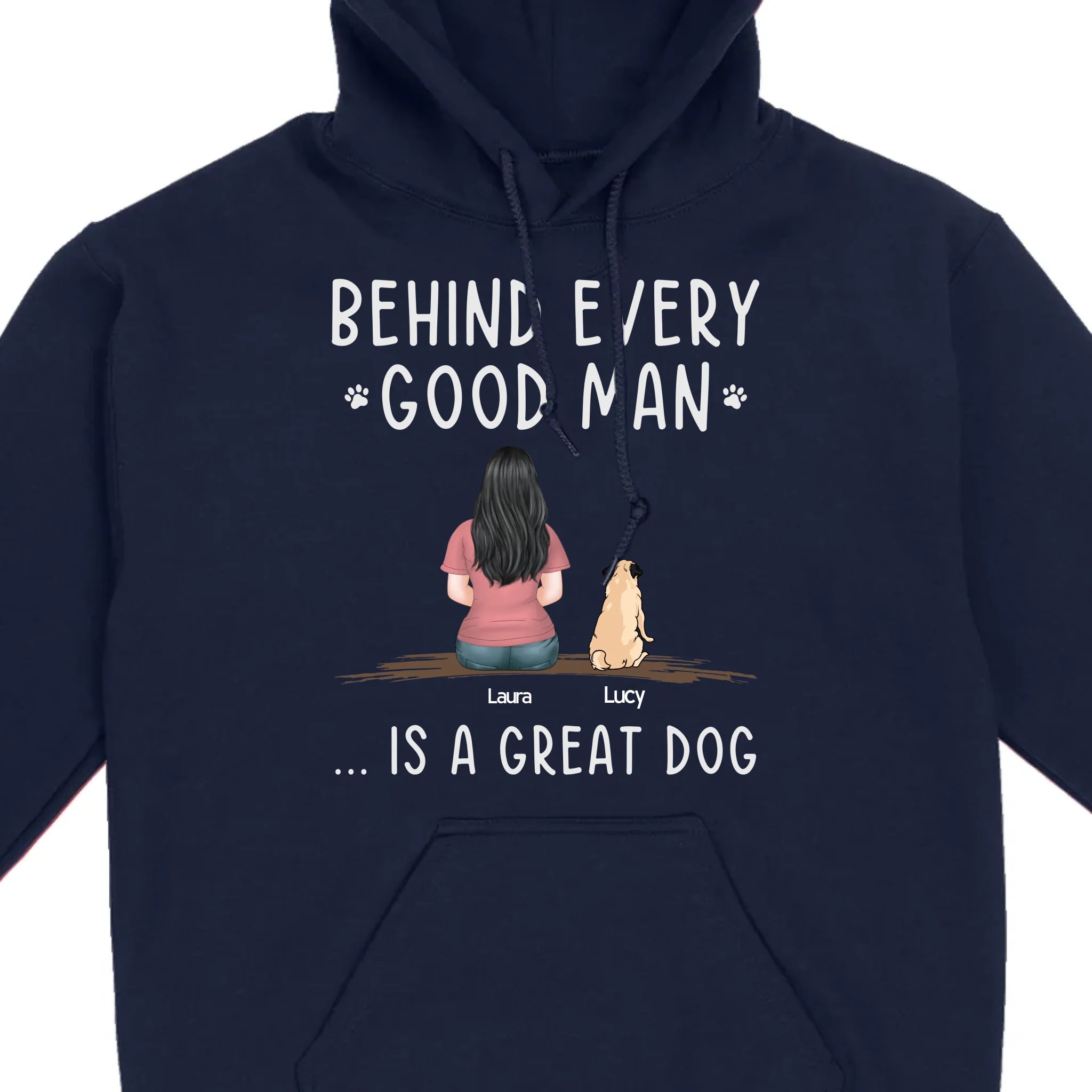 Custom Dog Basic Tee - Behind Every Good Woman Is A Great Dog Gift | 89Prints