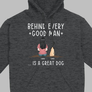 Custom Dog Basic Tee - Behind Every Good Woman Is A Great Dog Gift | 89Prints