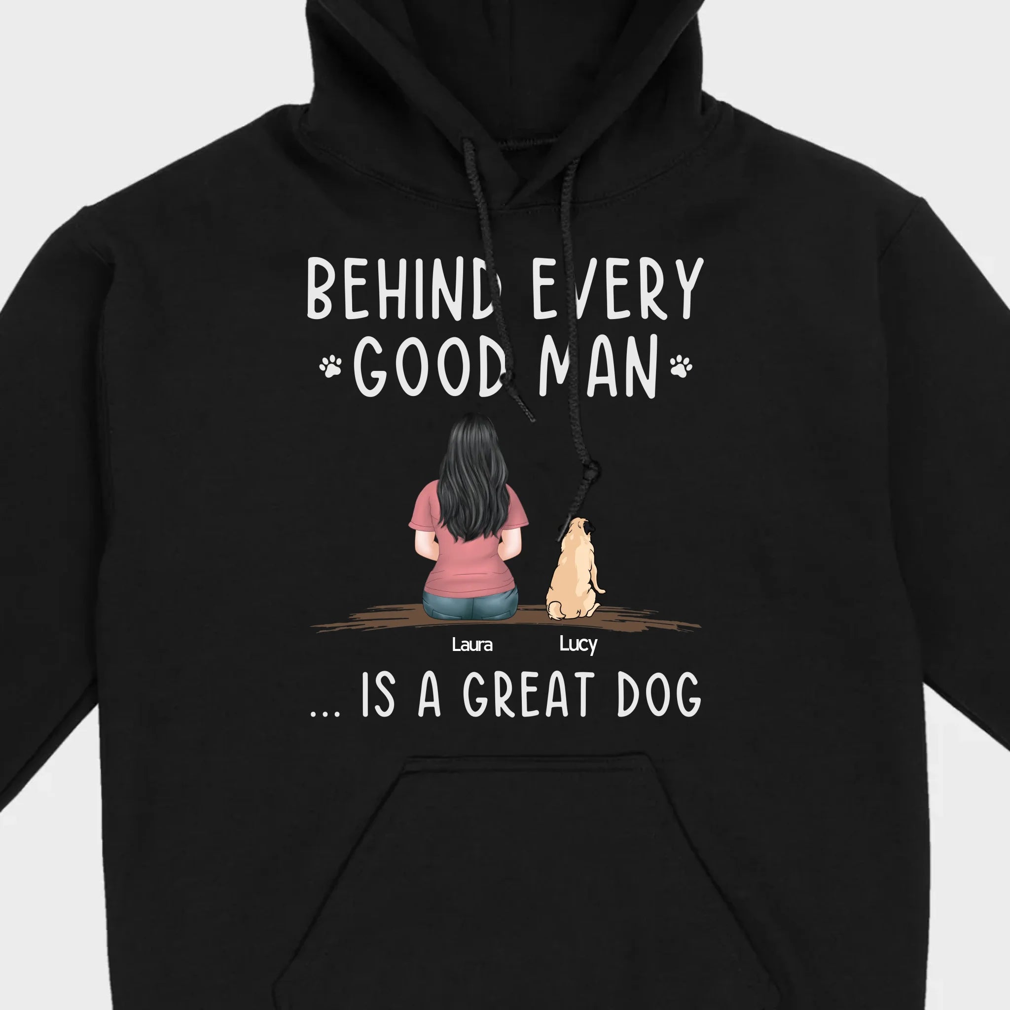 Custom Dog Basic Tee - Behind Every Good Woman Is A Great Dog Gift | 89Prints