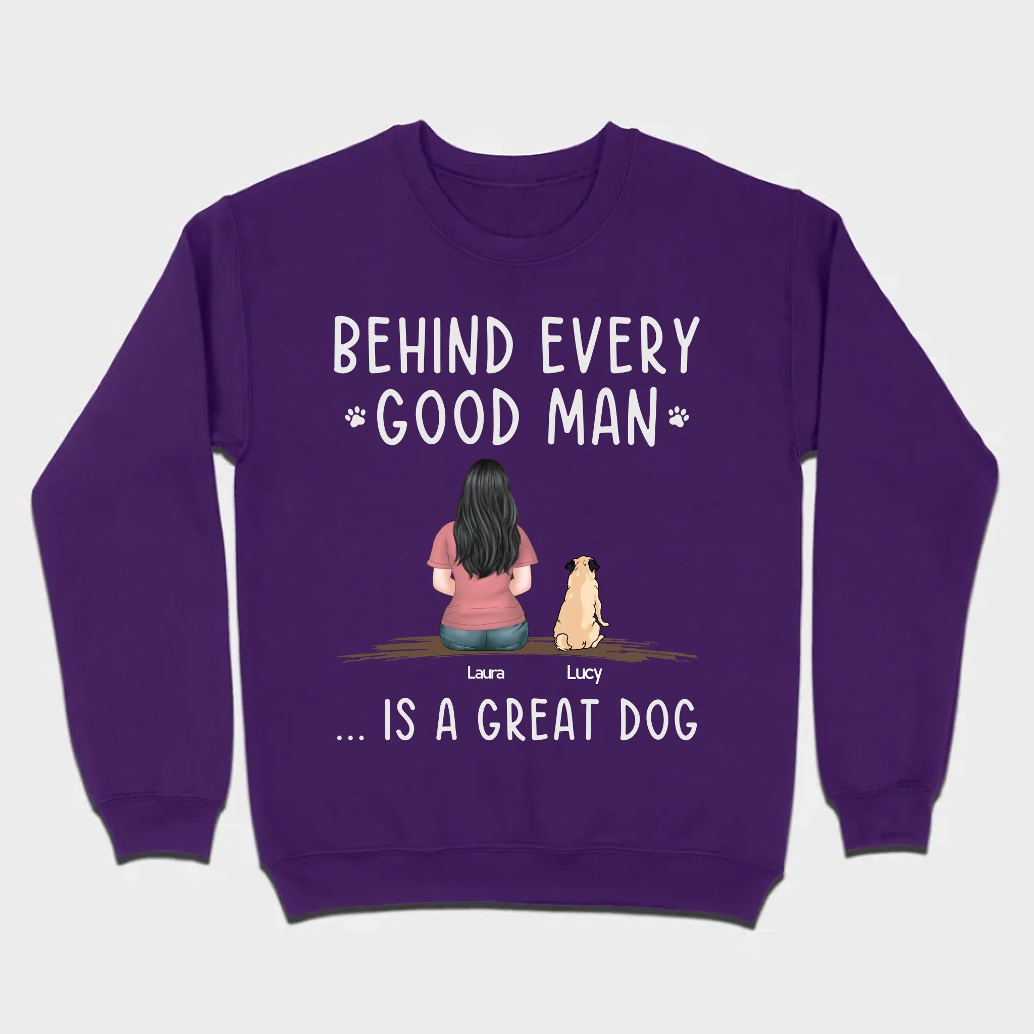 Custom Dog Basic Tee - Behind Every Good Woman Is A Great Dog Gift | 89Prints