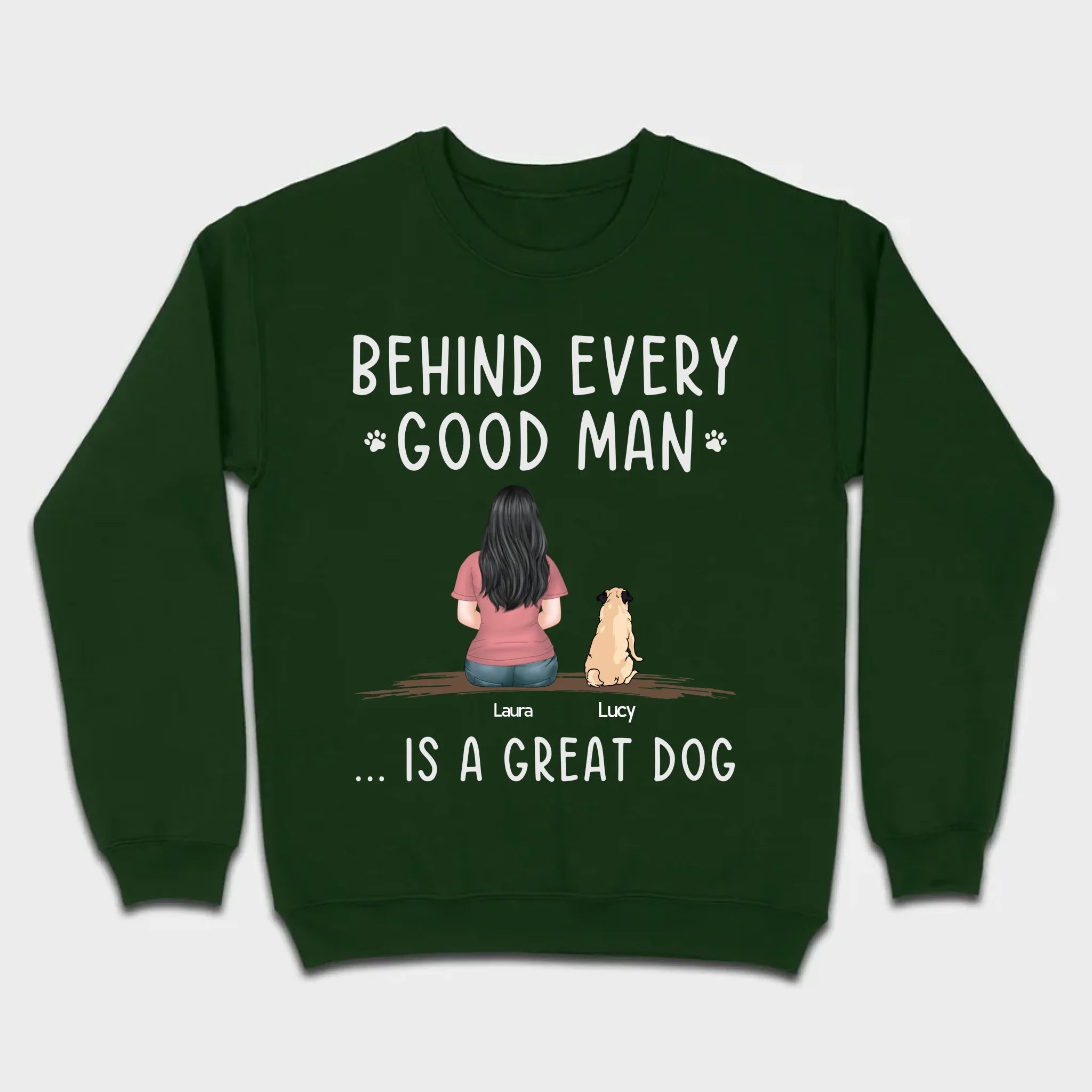 Custom Dog Basic Tee - Behind Every Good Woman Is A Great Dog Gift | 89Prints