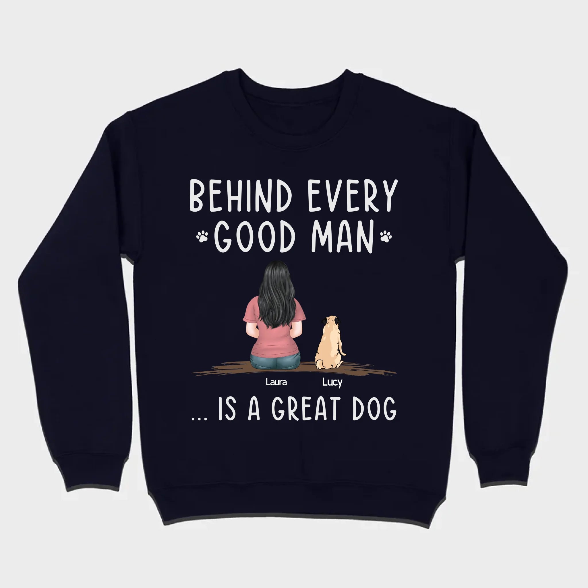 Custom Dog Basic Tee - Behind Every Good Woman Is A Great Dog Gift | 89Prints