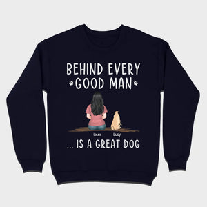 Custom Dog Basic Tee - Behind Every Good Woman Is A Great Dog Gift | 89Prints