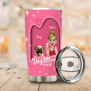 Personalized Pug Lover Tumbler - Best Dog Mom Ever Unique Gift For Dog Lovers | 89Prints