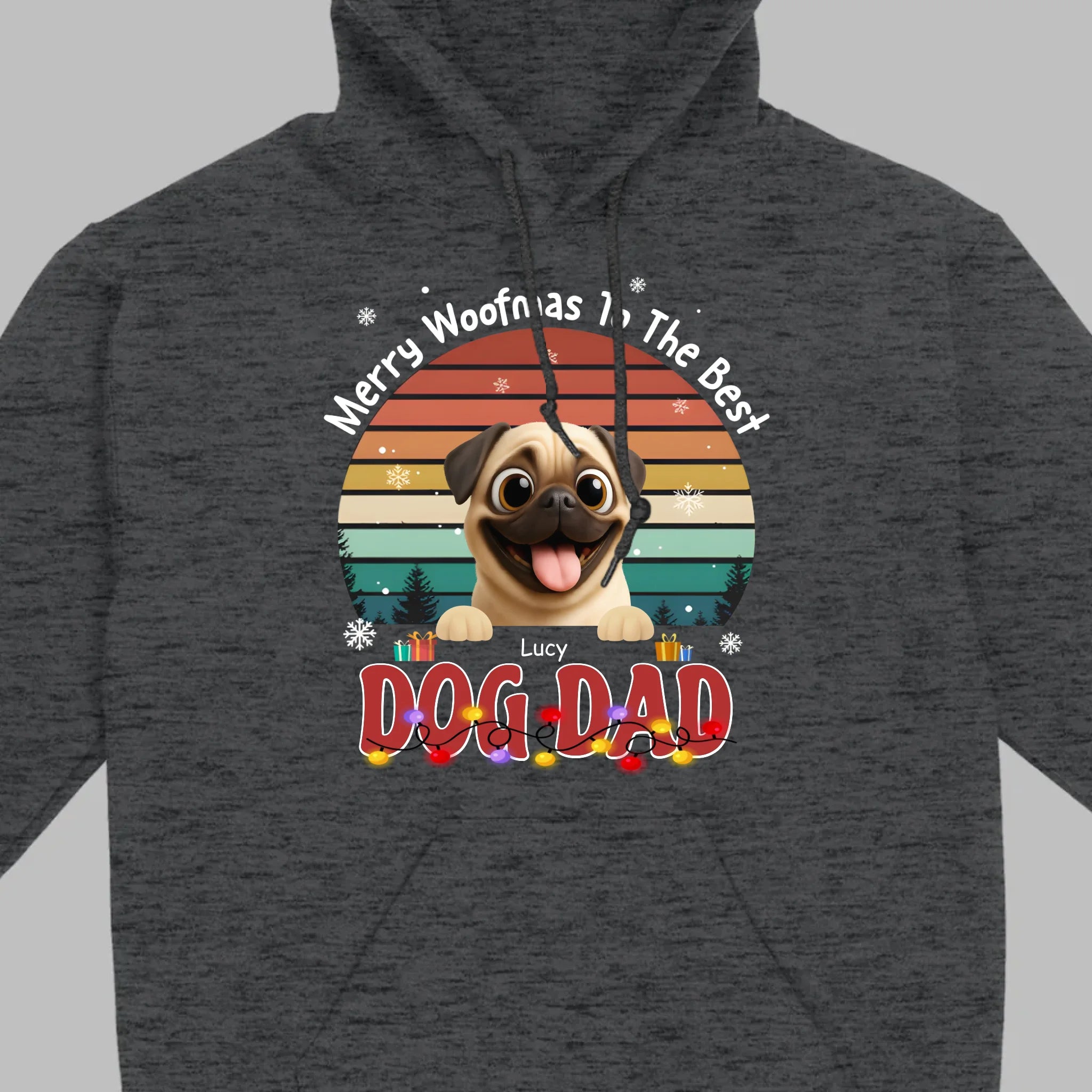 Custom Pug Basic Tee – Merry Woofmas To The Best Dog Dad Present | 89Prints