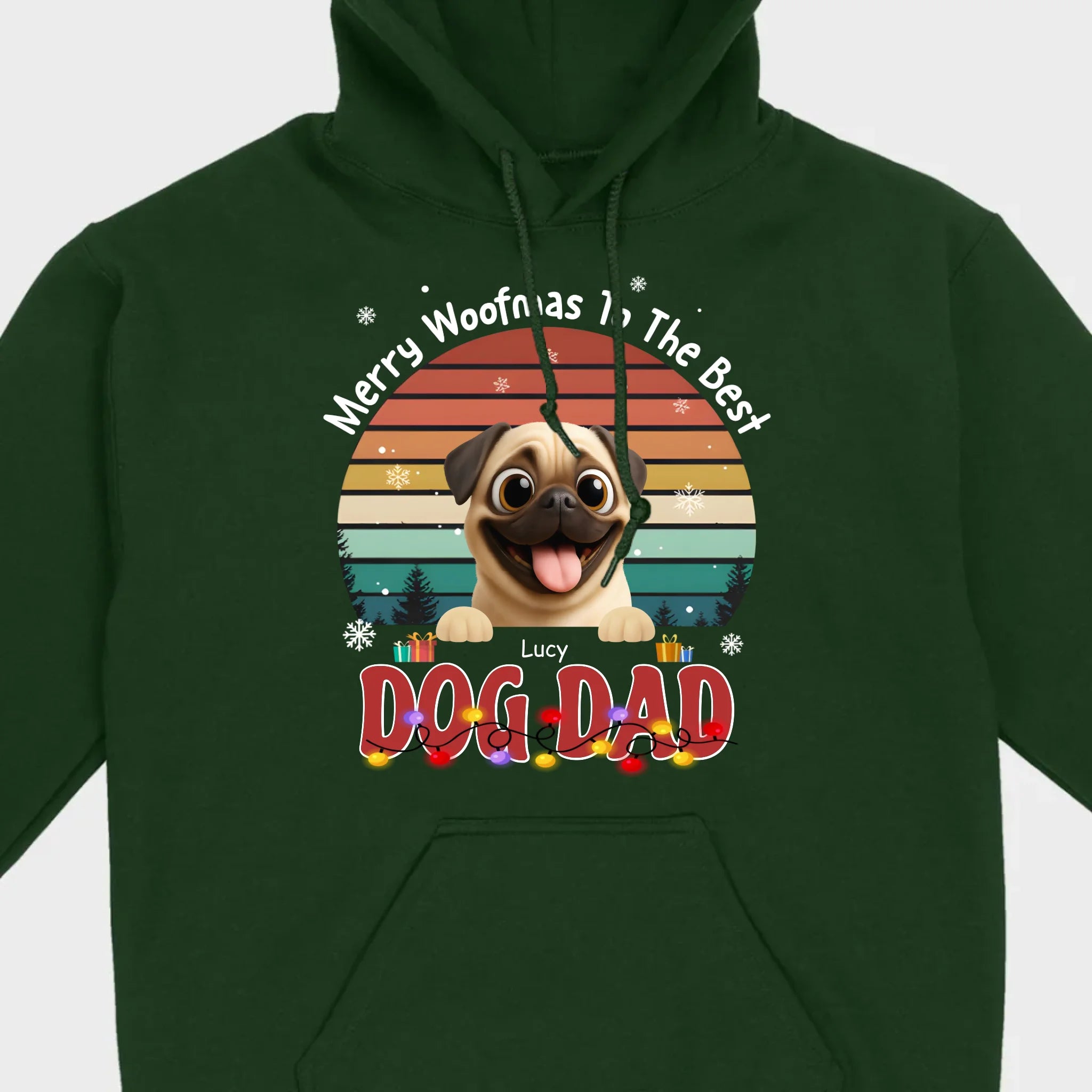 Custom Pug Basic Tee – Merry Woofmas To The Best Dog Dad Present | 89Prints