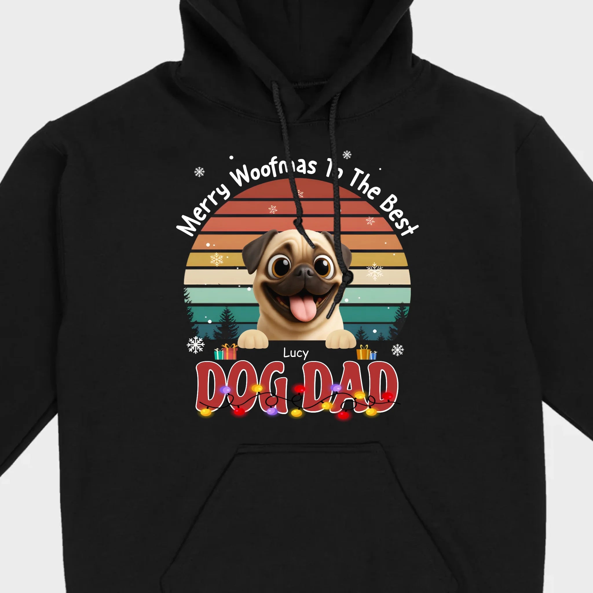 Custom Pug Basic Tee – Merry Woofmas To The Best Dog Dad Present | 89Prints