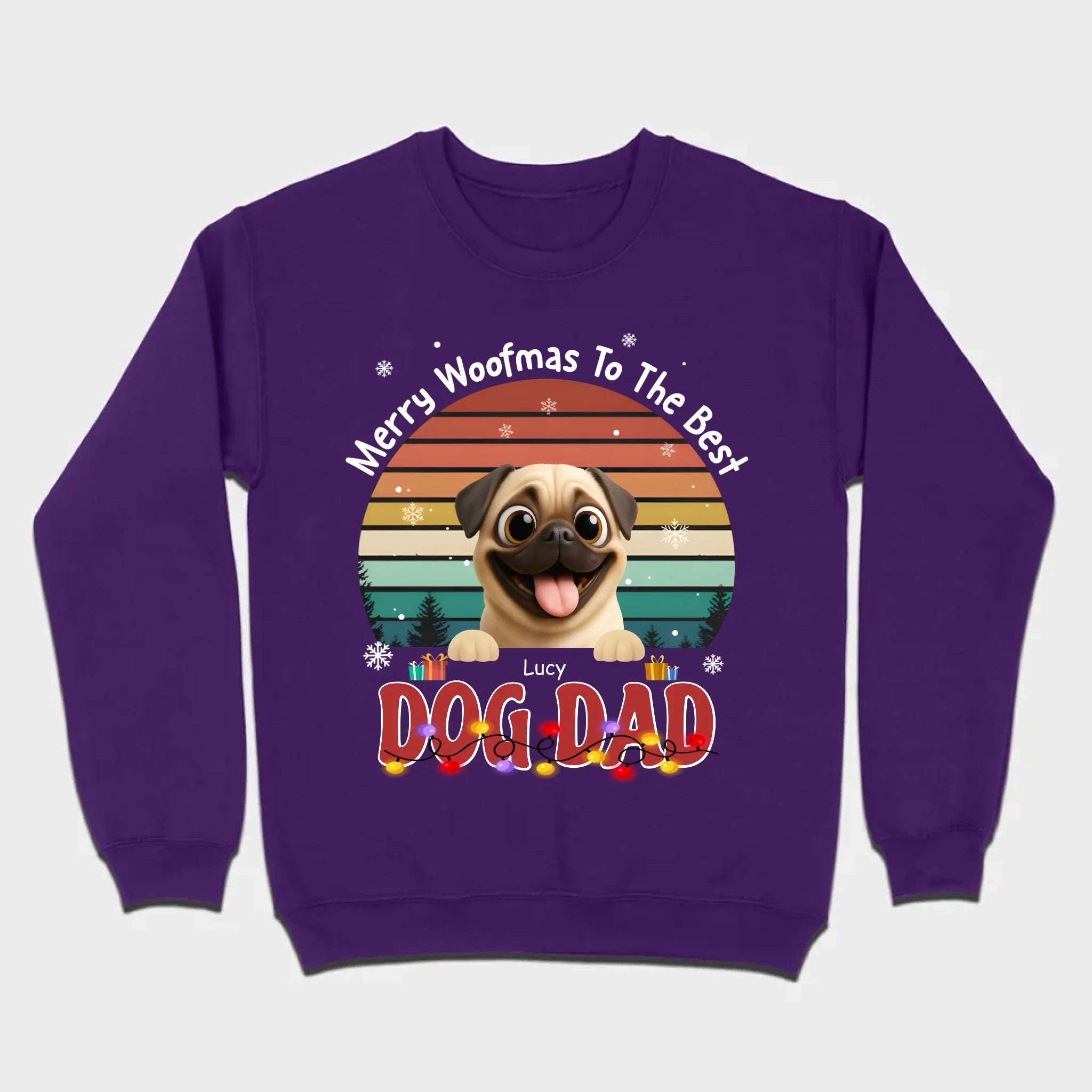 Custom Pug Basic Tee – Merry Woofmas To The Best Dog Dad Present | 89Prints