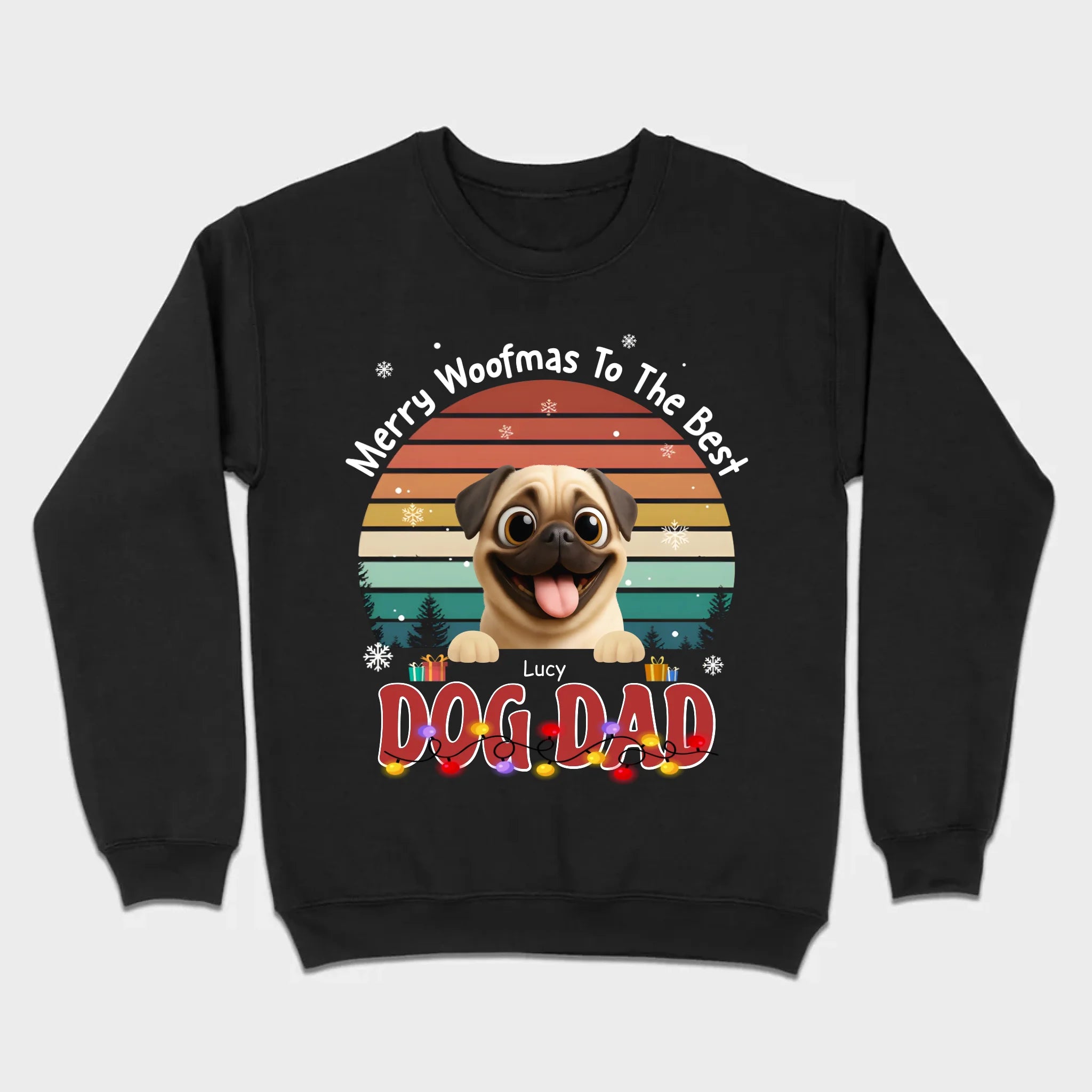 Custom Pug Basic Tee – Merry Woofmas To The Best Dog Dad Present | 89Prints
