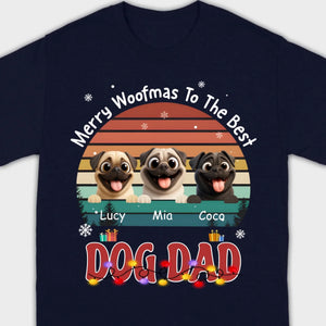 Custom Pug Basic Tee – Merry Woofmas To The Best Dog Dad Present | 89Prints