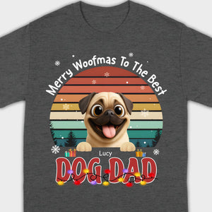 Custom Pug Basic Tee – Merry Woofmas To The Best Dog Dad Present | 89Prints