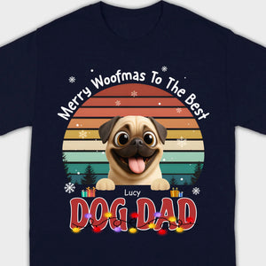 Custom Pug Basic Tee – Merry Woofmas To The Best Dog Dad Present | 89Prints