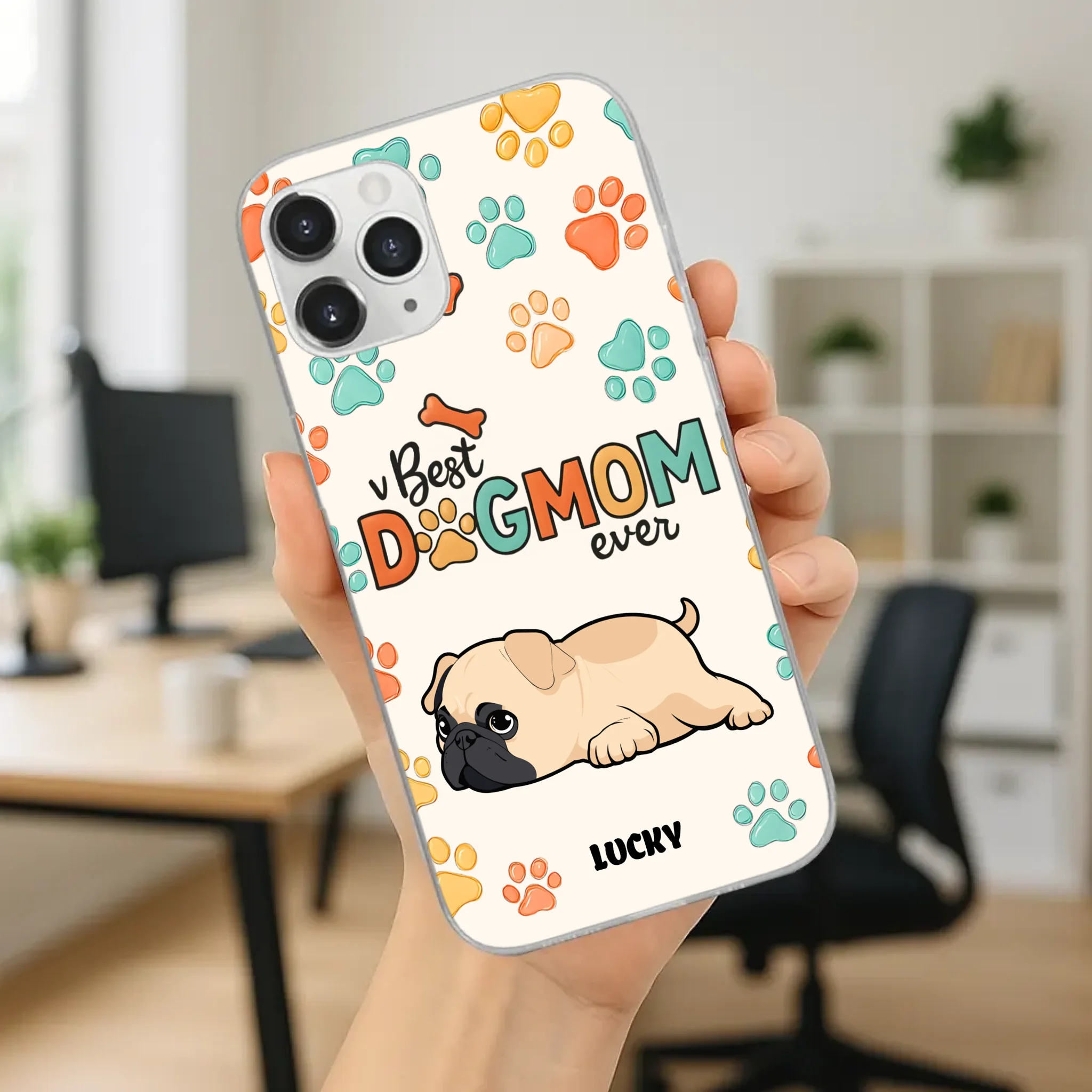 Personalized Pug Lover Phone Case - Custom Best Dog Mom Ever Gift | 89Prints