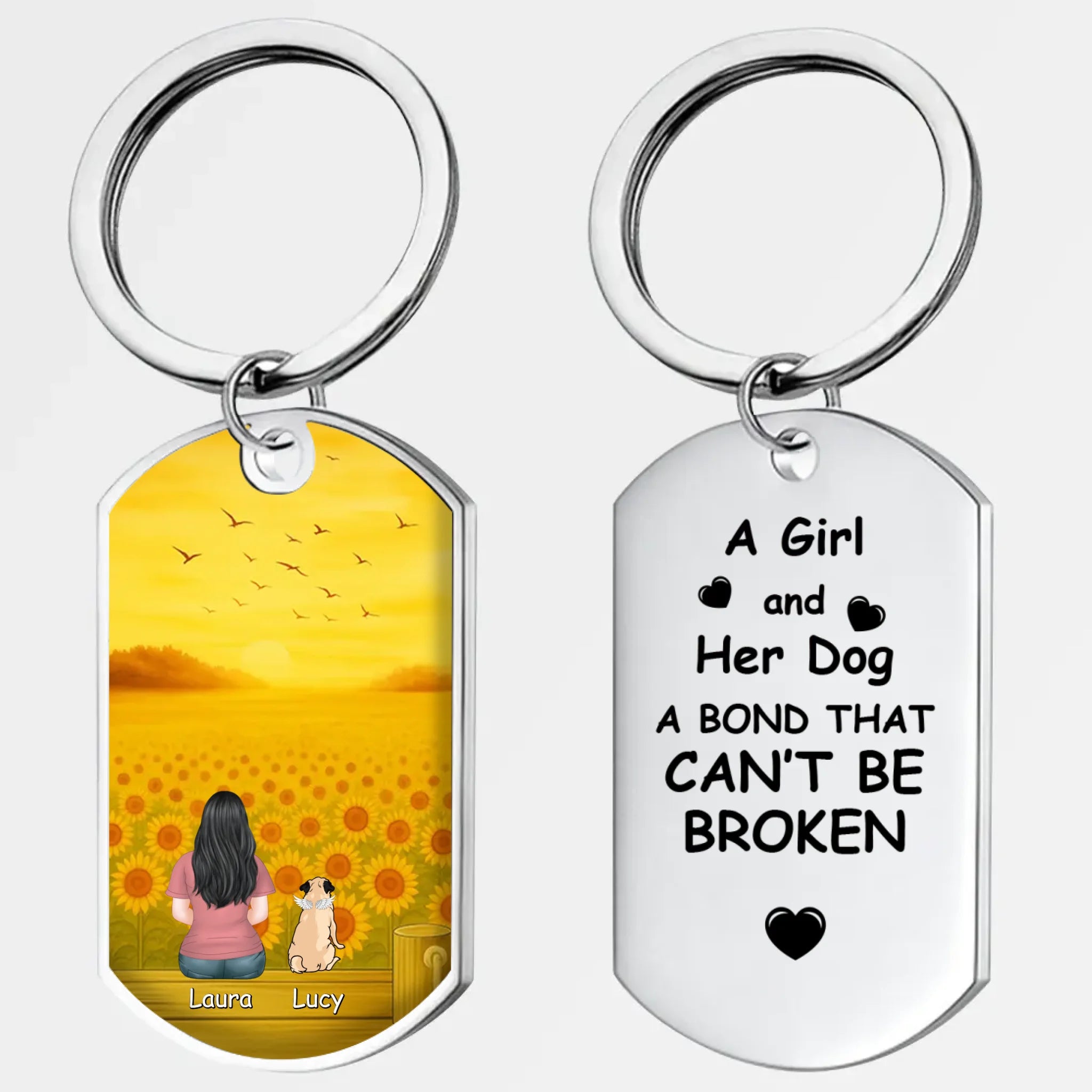 Custom Pug Lover Keychain - Unique A Bond That Can’t Be Broken Keepsake | 89Prints