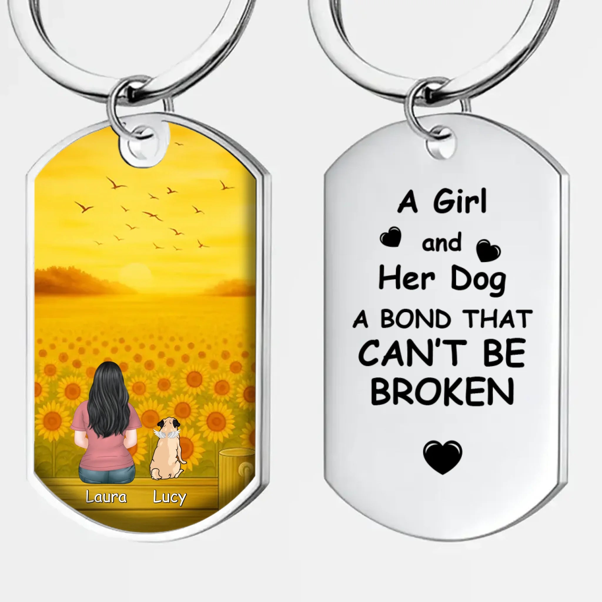 Custom Pug Lover Keychain - Unique A Bond That Can’t Be Broken Keepsake | 89Prints