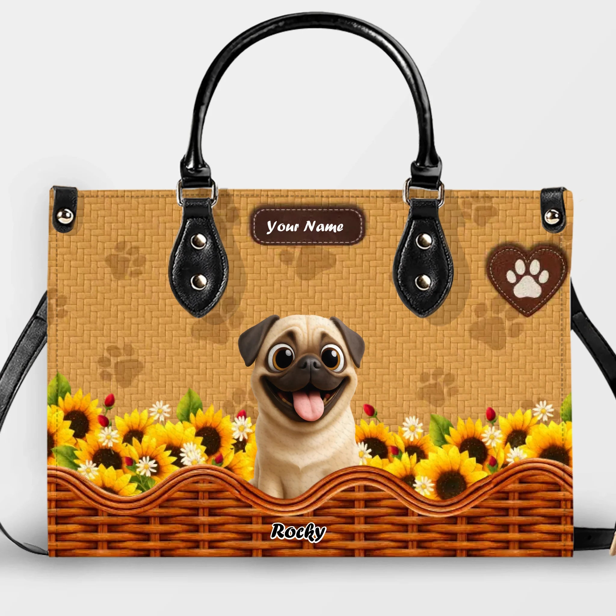 Custom Pug Handbag – Exclusive Dog Art & Name Gift For Dog Lovers | 89Prints