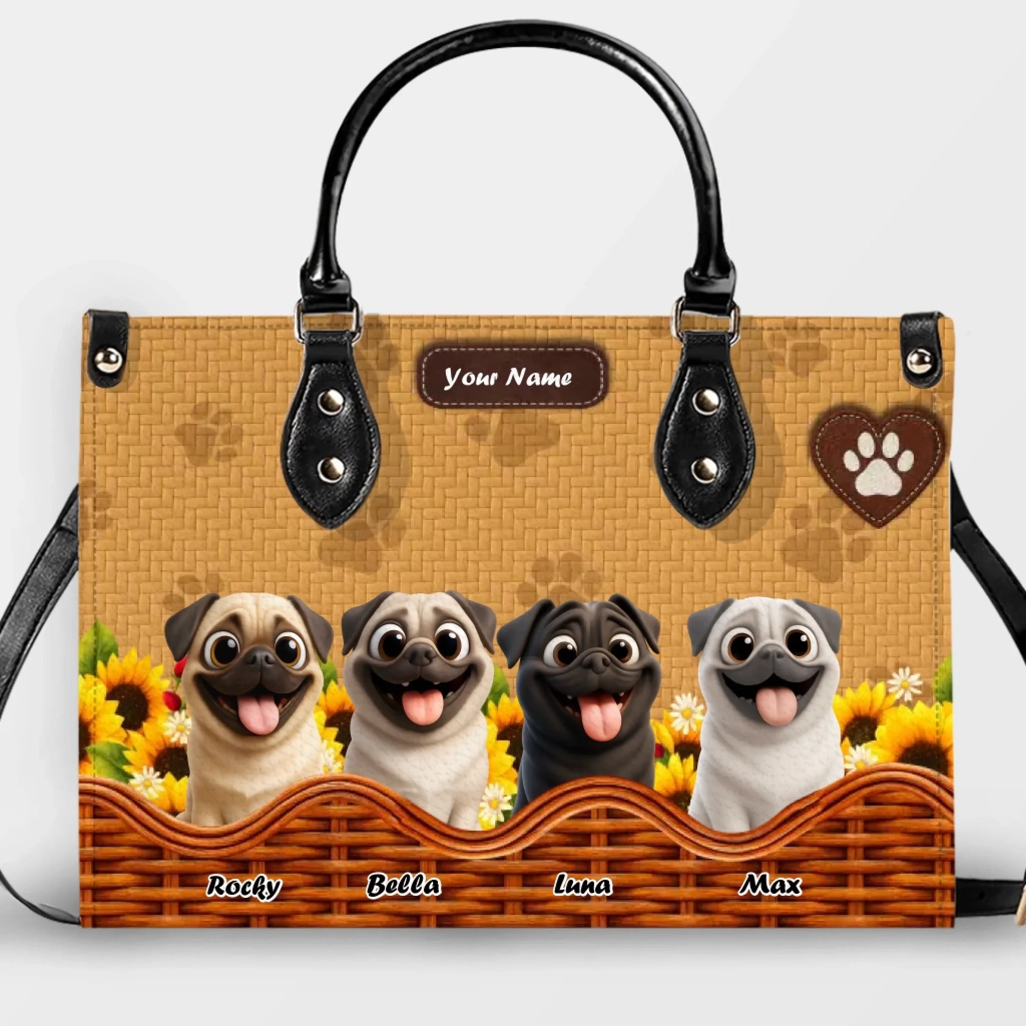 Custom Pug Handbag – Exclusive Dog Art & Name Gift For Dog Lovers | 89Prints
