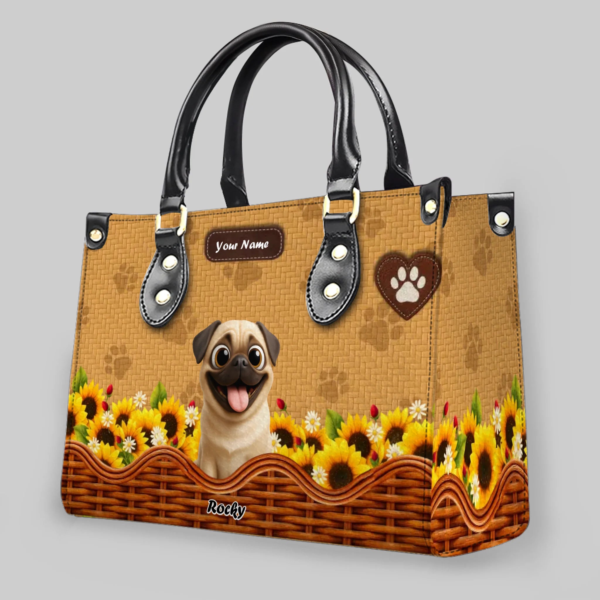 Custom Pug Handbag – Exclusive Dog Art & Name Gift For Dog Lovers | 89Prints