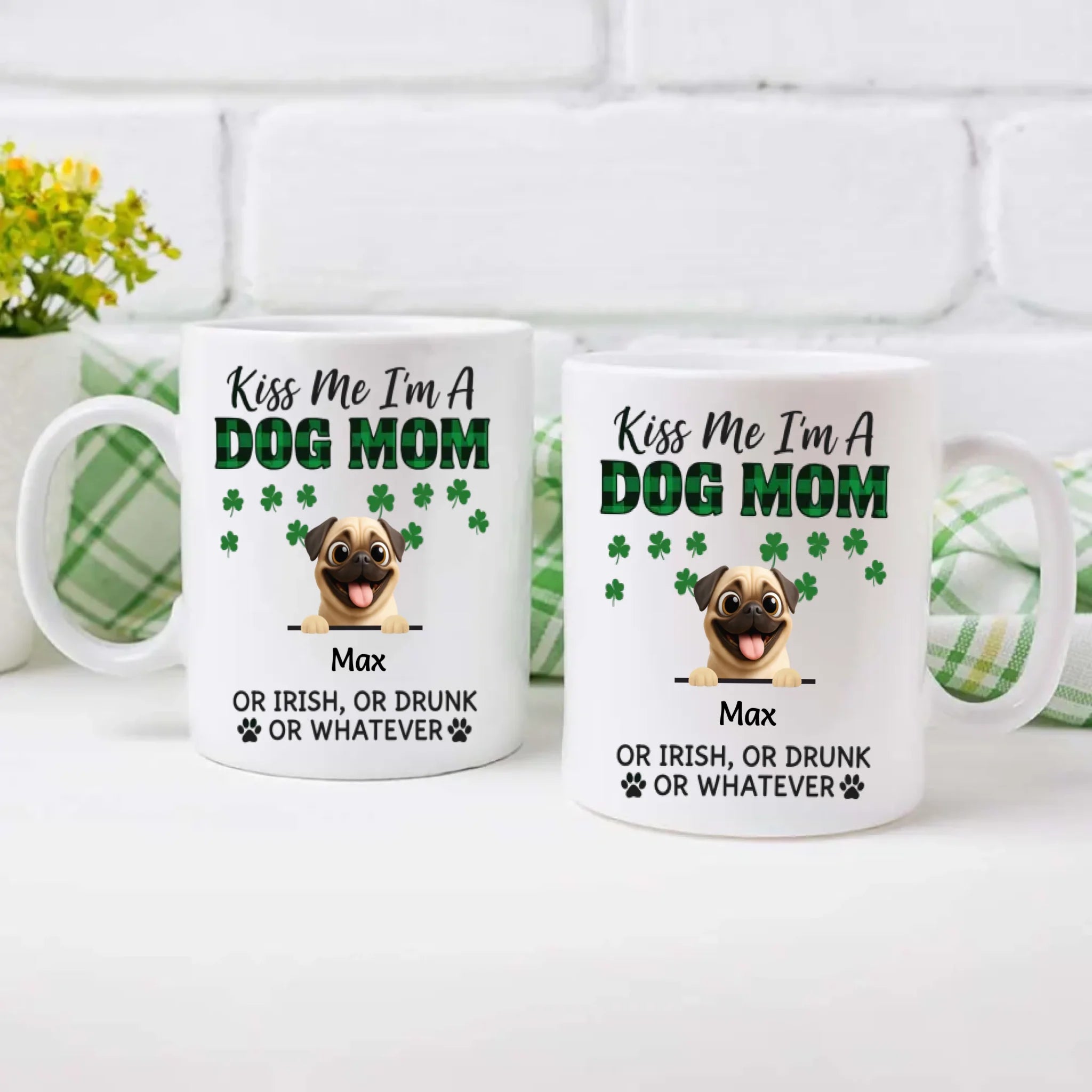 Customized Pug Lover Mug - Dog Mom St. Patrick’s Day Gift | 89Prints