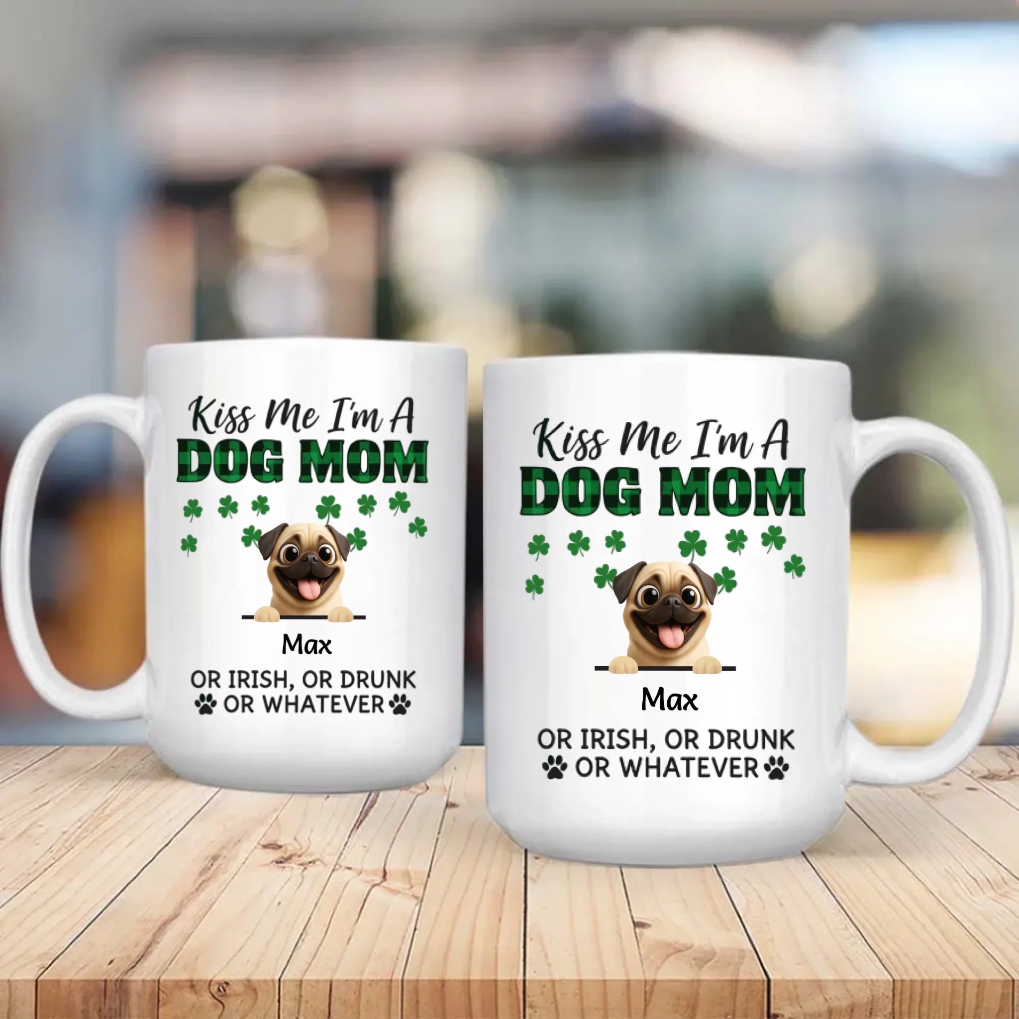 Customized Pug Lover Mug - Dog Mom St. Patrick’s Day Gift | 89Prints