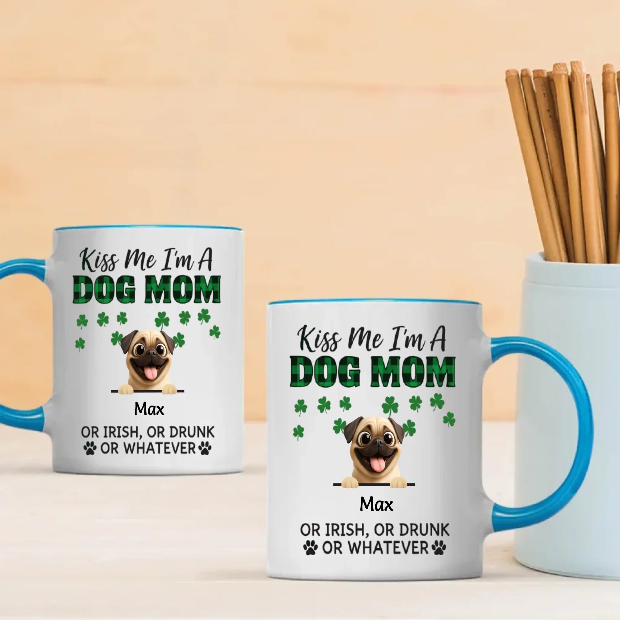 Customized Pug Lover Mug - Dog Mom St. Patrick’s Day Gift | 89Prints