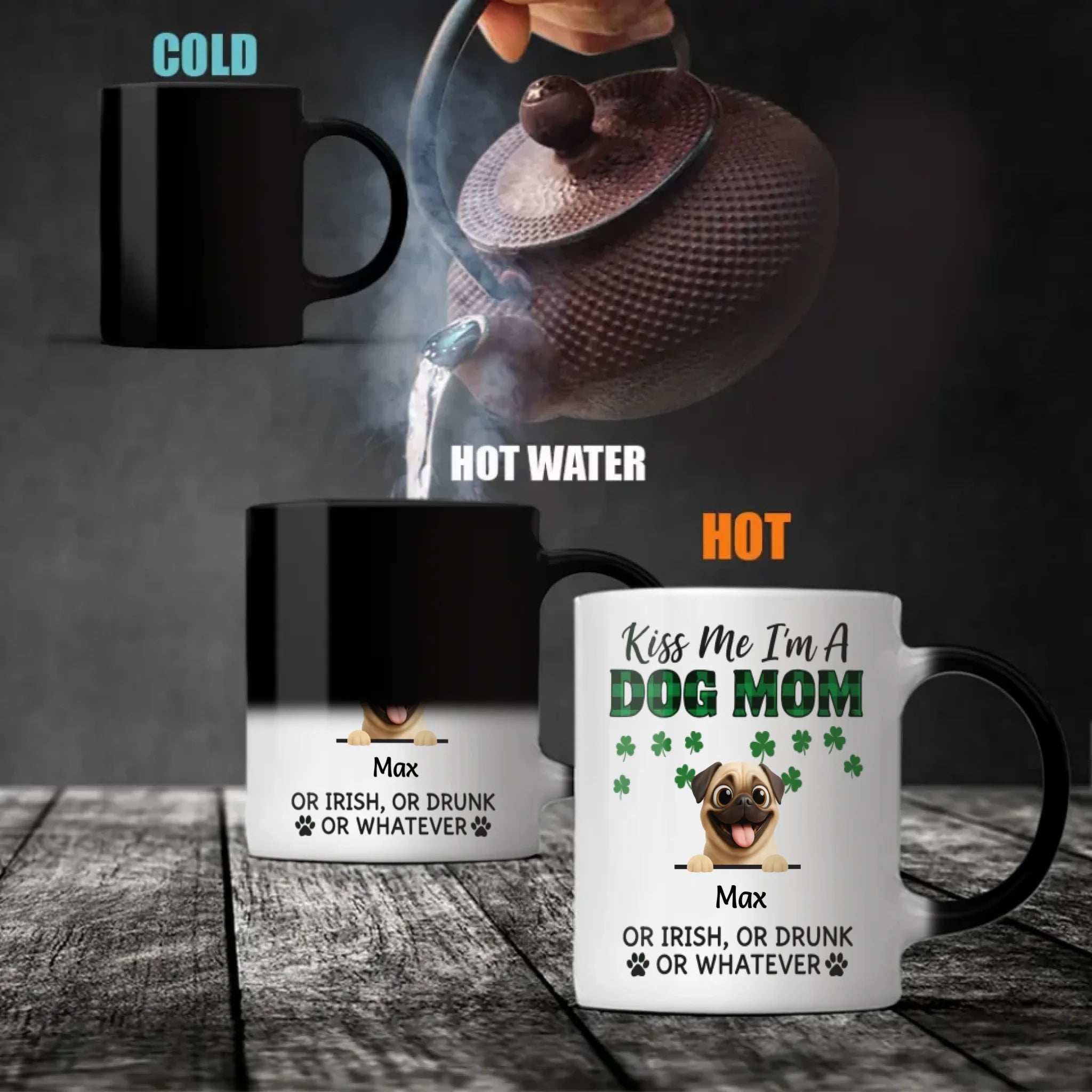 Customized Pug Lover Mug - Dog Mom St. Patrick’s Day Gift | 89Prints