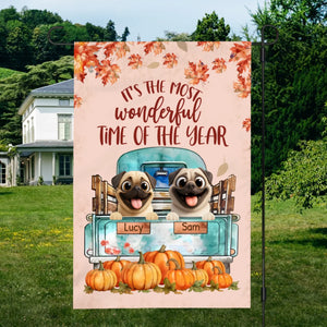 Custom Pug Lover Garden Flag - Celebrate The Most Wonderful Time With Custom Dog Gift | 89Prints