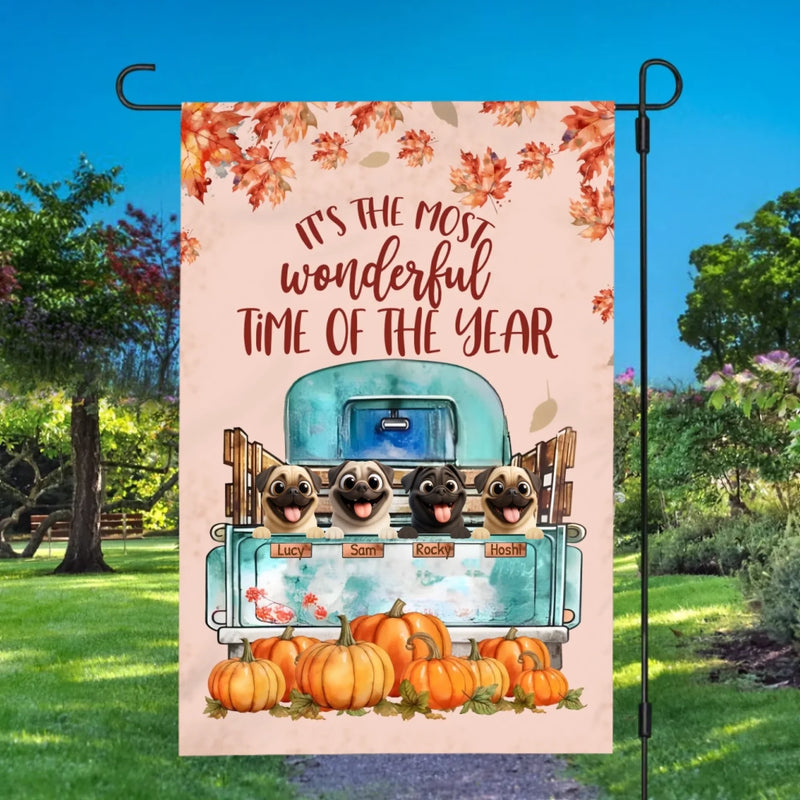 Custom Pug Lover Garden Flag - Celebrate The Most Wonderful Time With Custom Dog Gift | 89Prints