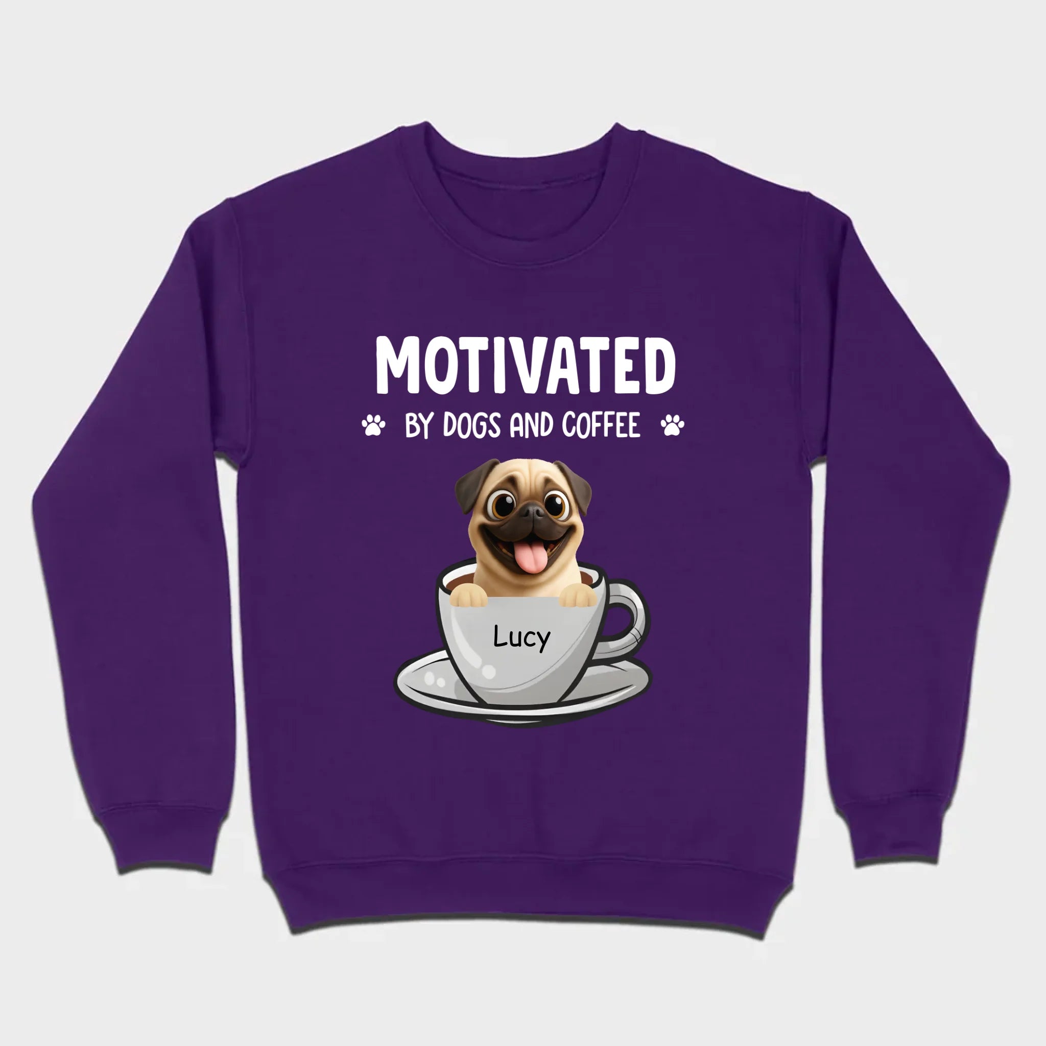 Custom Pug Basic Tee – Motivated By Dogs And Coffee T-Shirt | 89Prints
