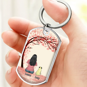 Custom Pug Keychain – “A Girl & Her Dog A Bond Can’t Be Broken” With Personalized Names | 89Prints