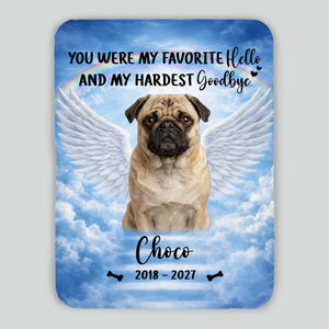 Personalized Pug Memorial Blanket - Custom Photo Remembrance With Rainbow Bridge | 89Prints