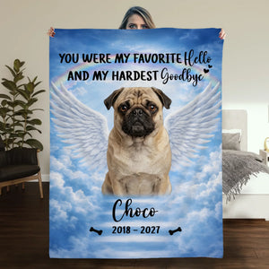 Personalized Pug Memorial Blanket - Custom Photo Remembrance With Rainbow Bridge | 89Prints
