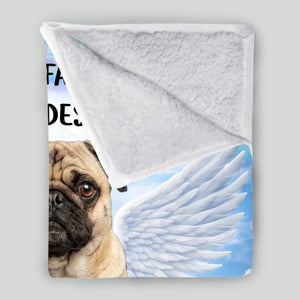 Personalized Pug Memorial Blanket - Custom Photo Remembrance With Rainbow Bridge | 89Prints