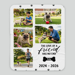 Custom Pug Lover Blanket - In Loving Memory Pet Tribute, 